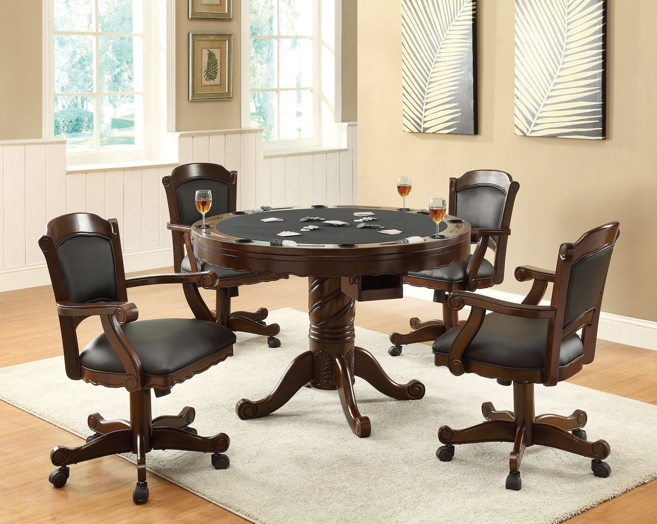 Turk Casual Game Table and Arm Chair Set