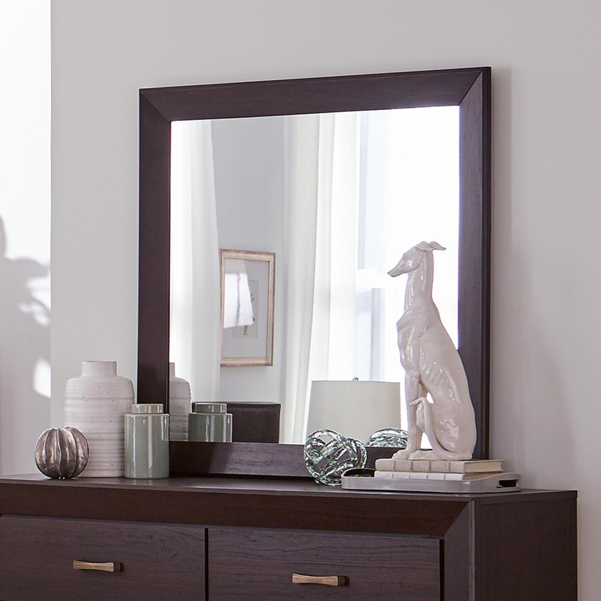 Fenbrook Dark Cocoa Rectangular Dresser Mirror