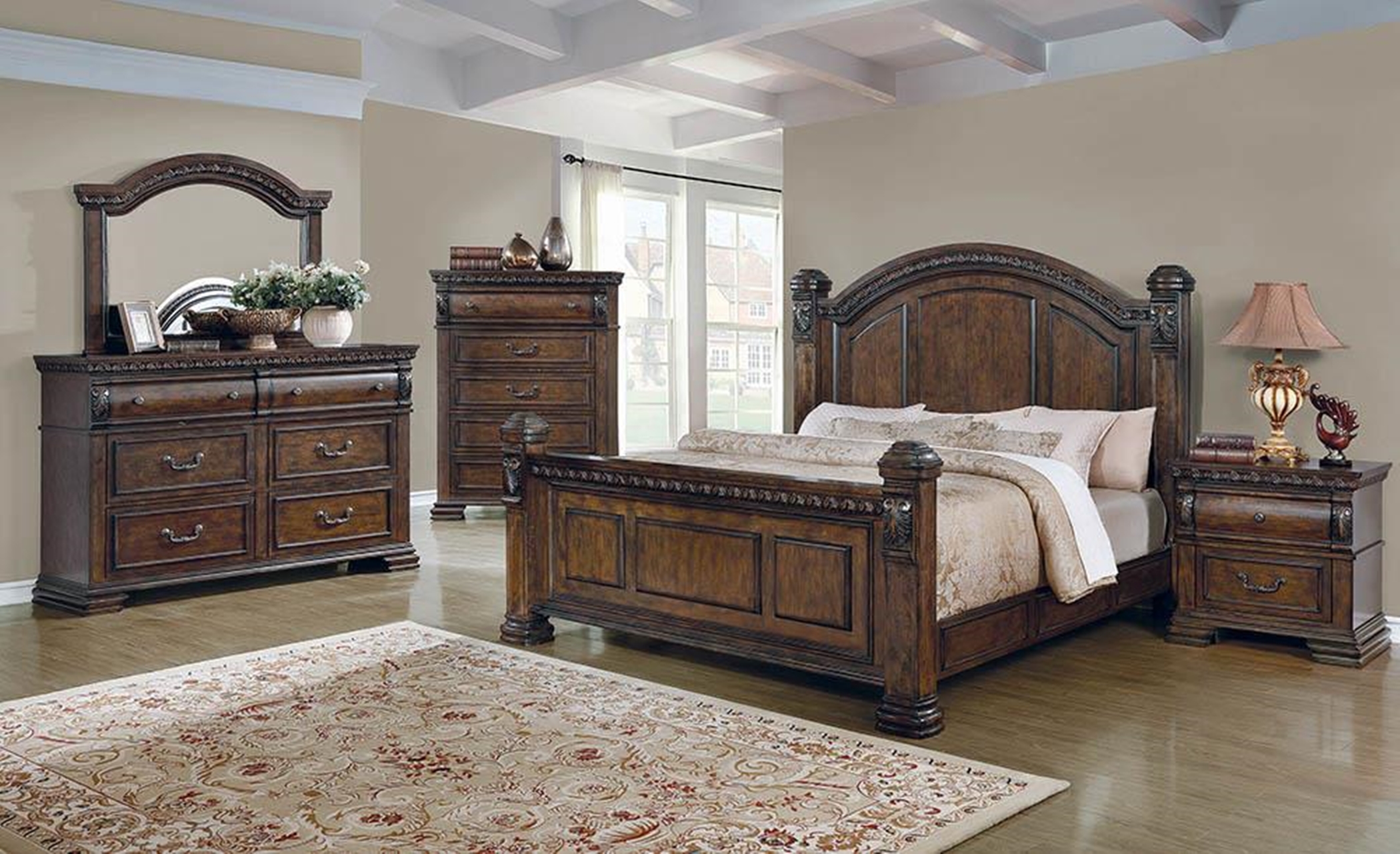 Satterfield Traditional Warm Bourbon E. King Bed