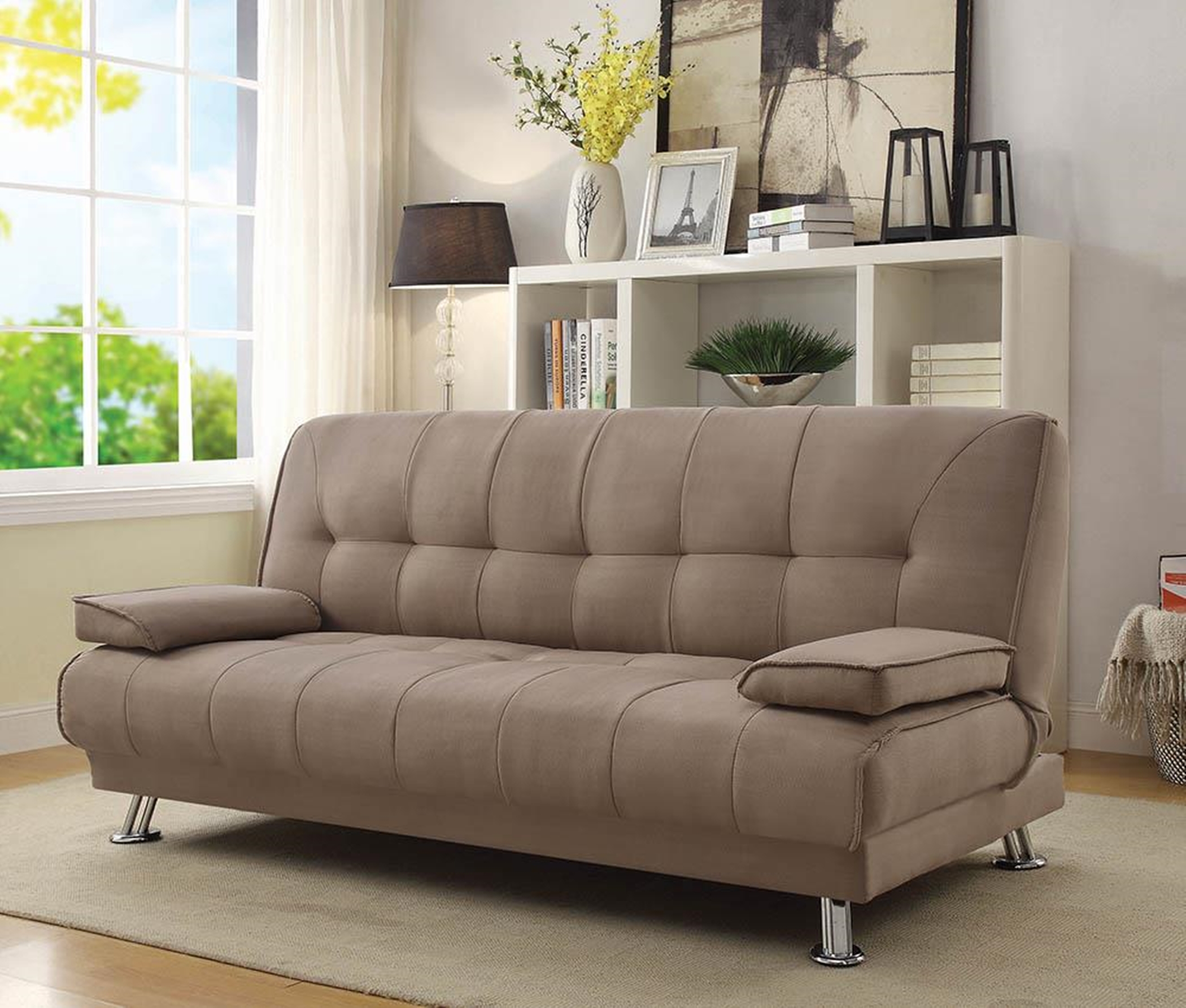 Casual Tan Sofa Bed
