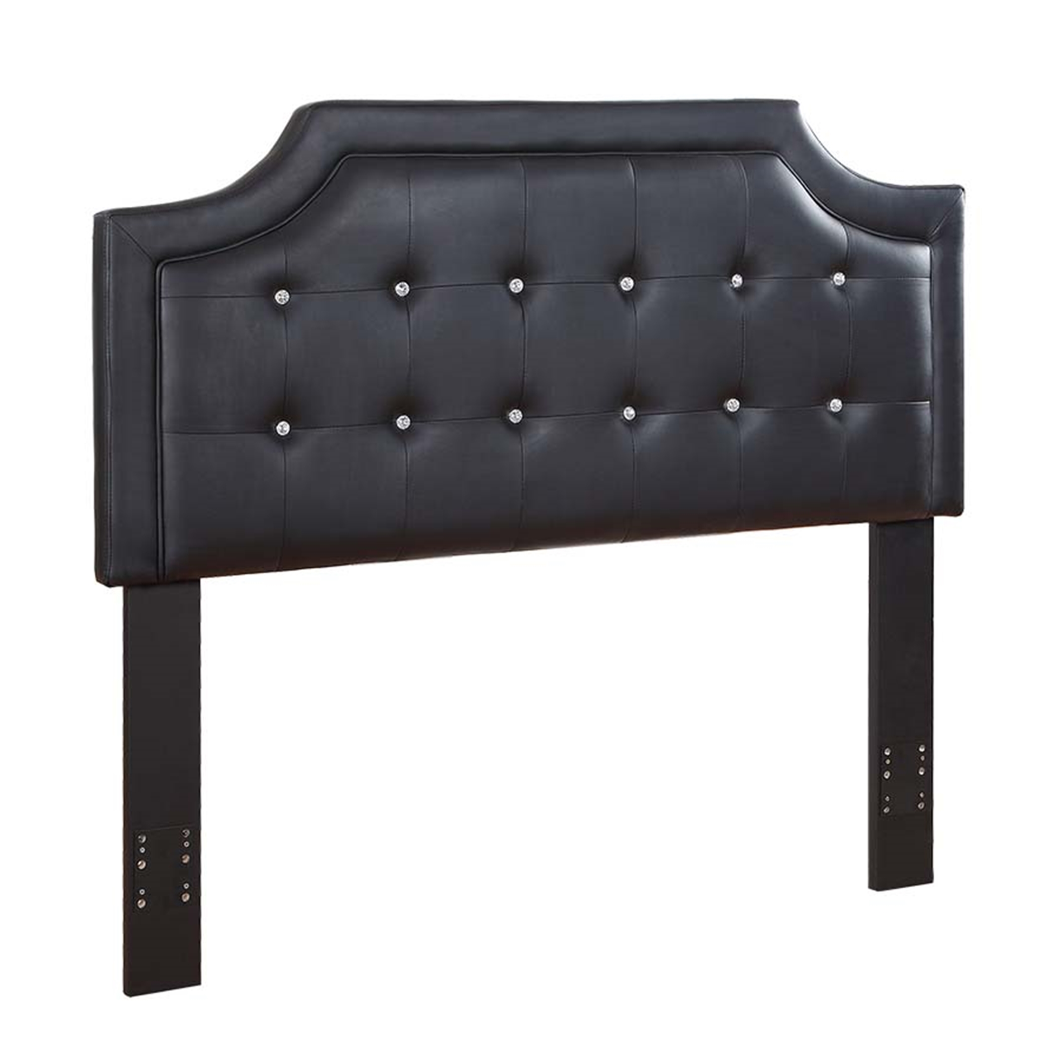 Black Faux Leather Upholstered Q/F Headboard