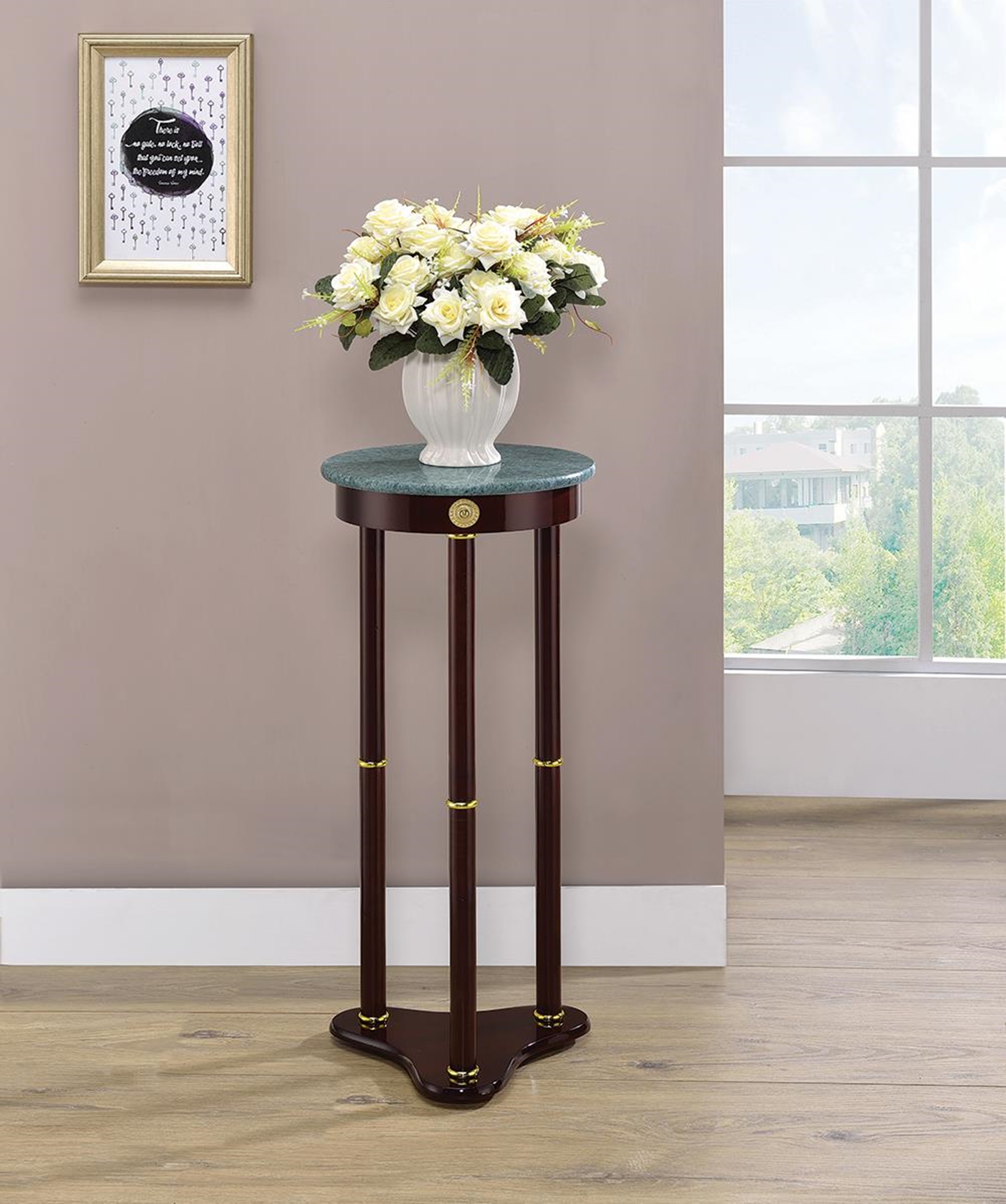 Traditional Merlot Round Plant Stand