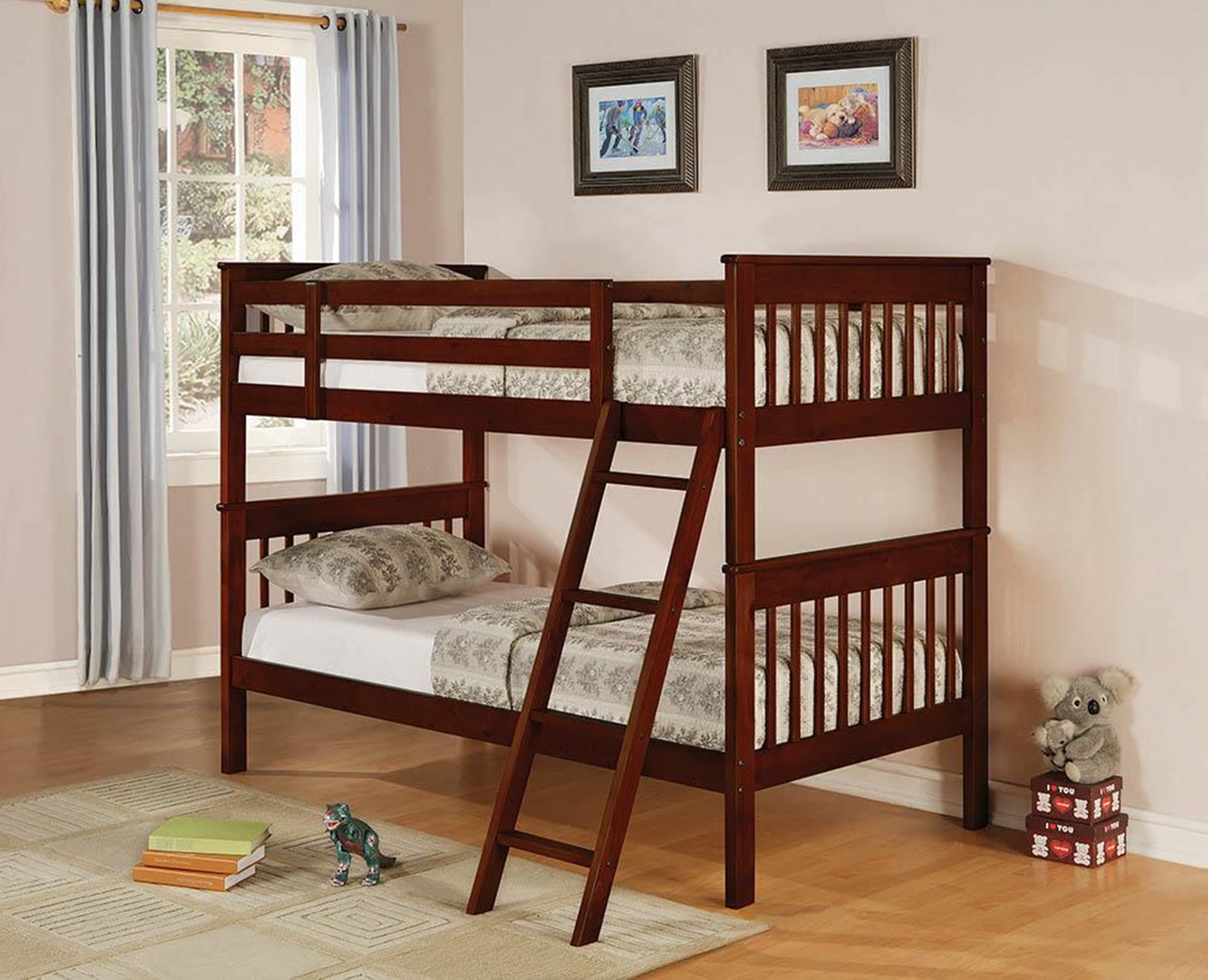 Parker Chestnut Twin-over-Twin Bunk Bed