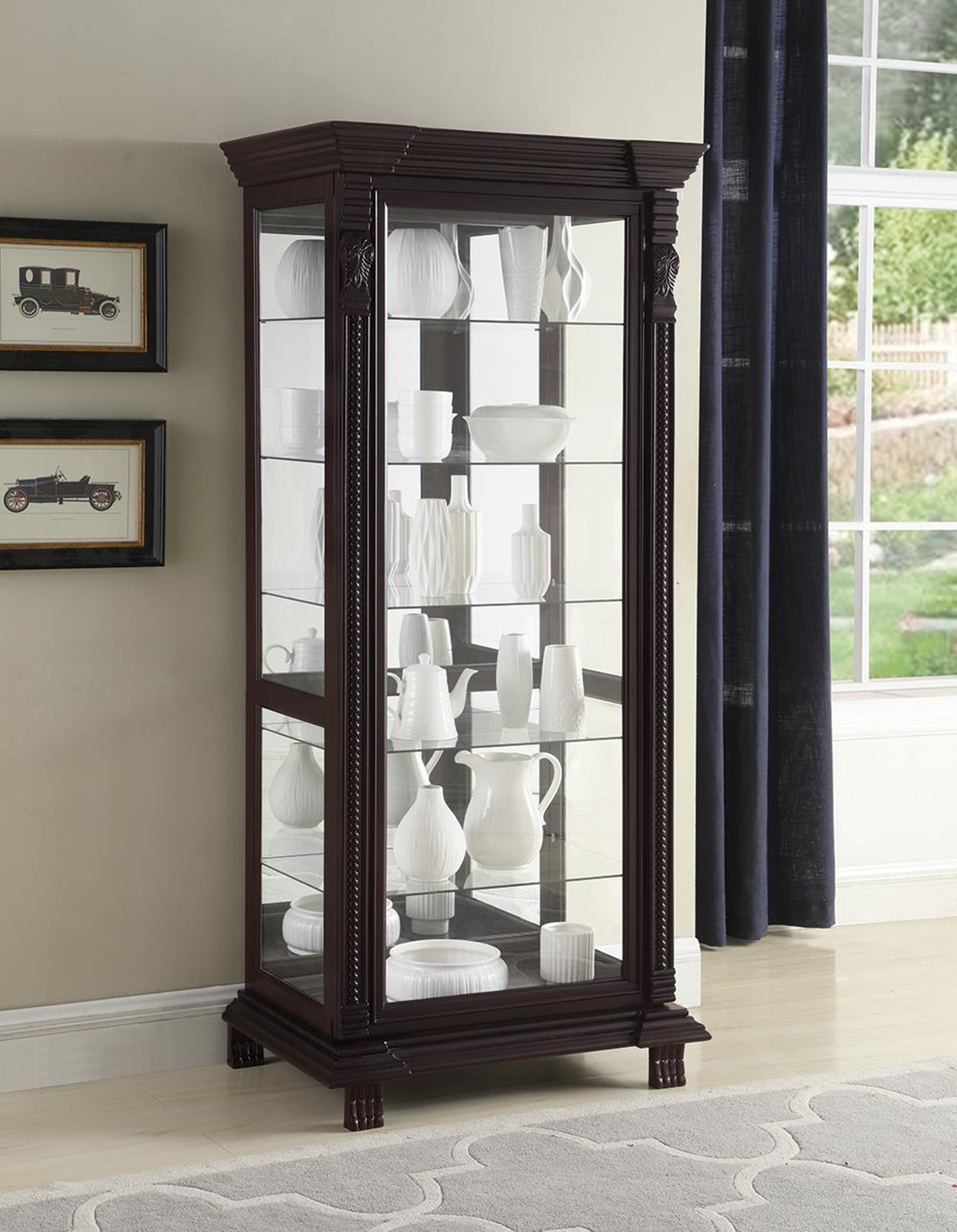 Traditional Brown Curio Cabinet