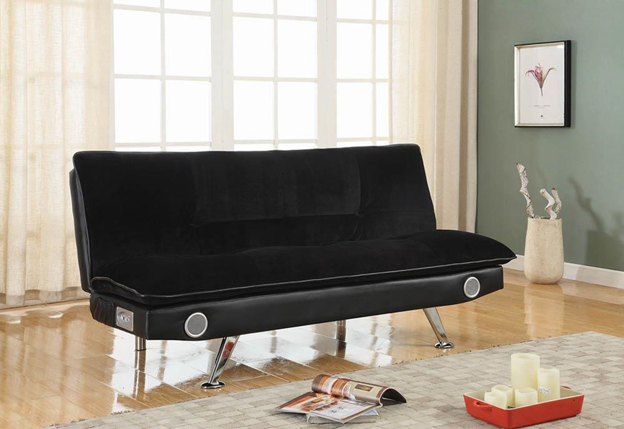 Casual Black Sofa Bed