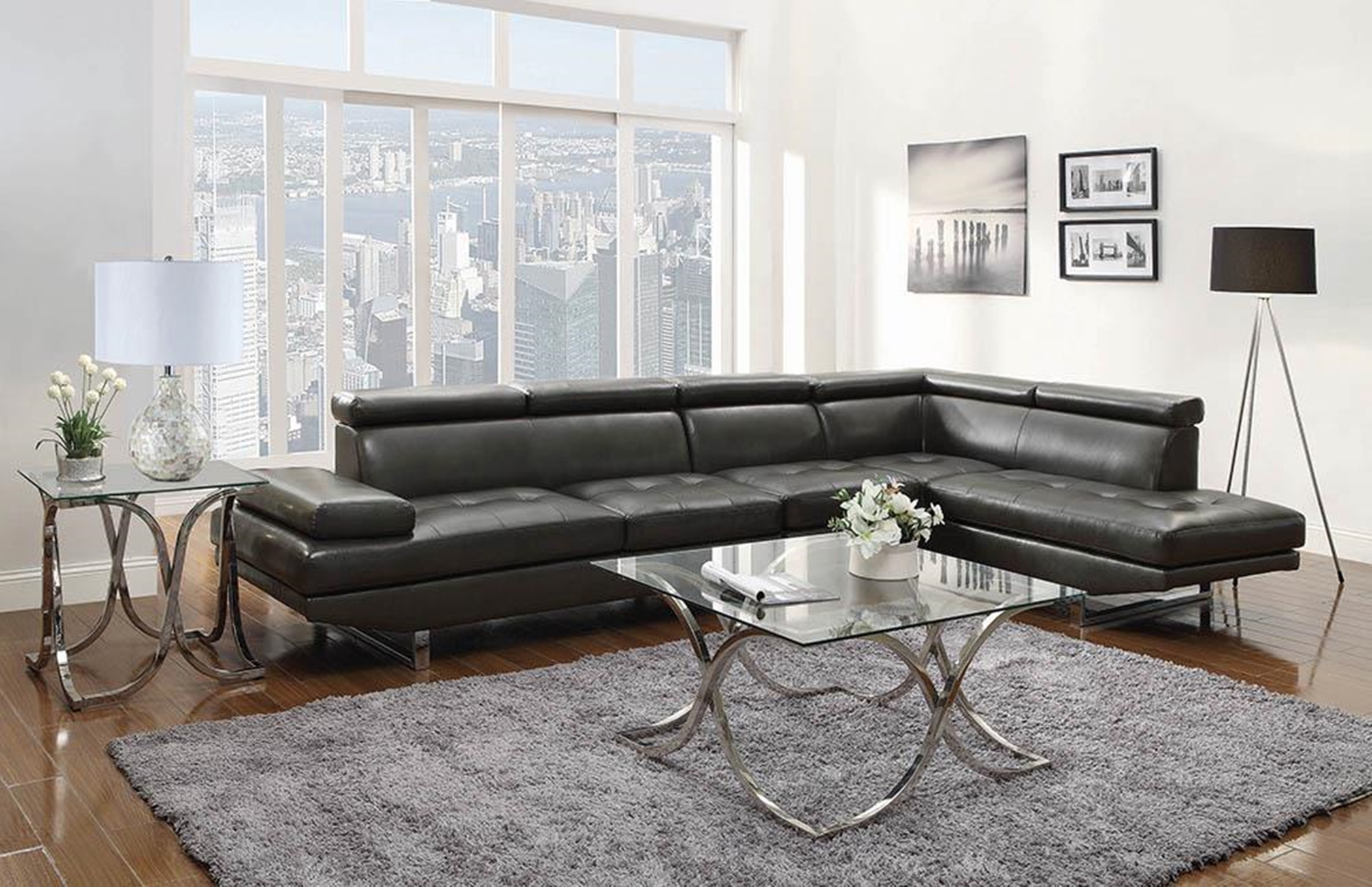 Piper Contemporary Charcoal Sectional