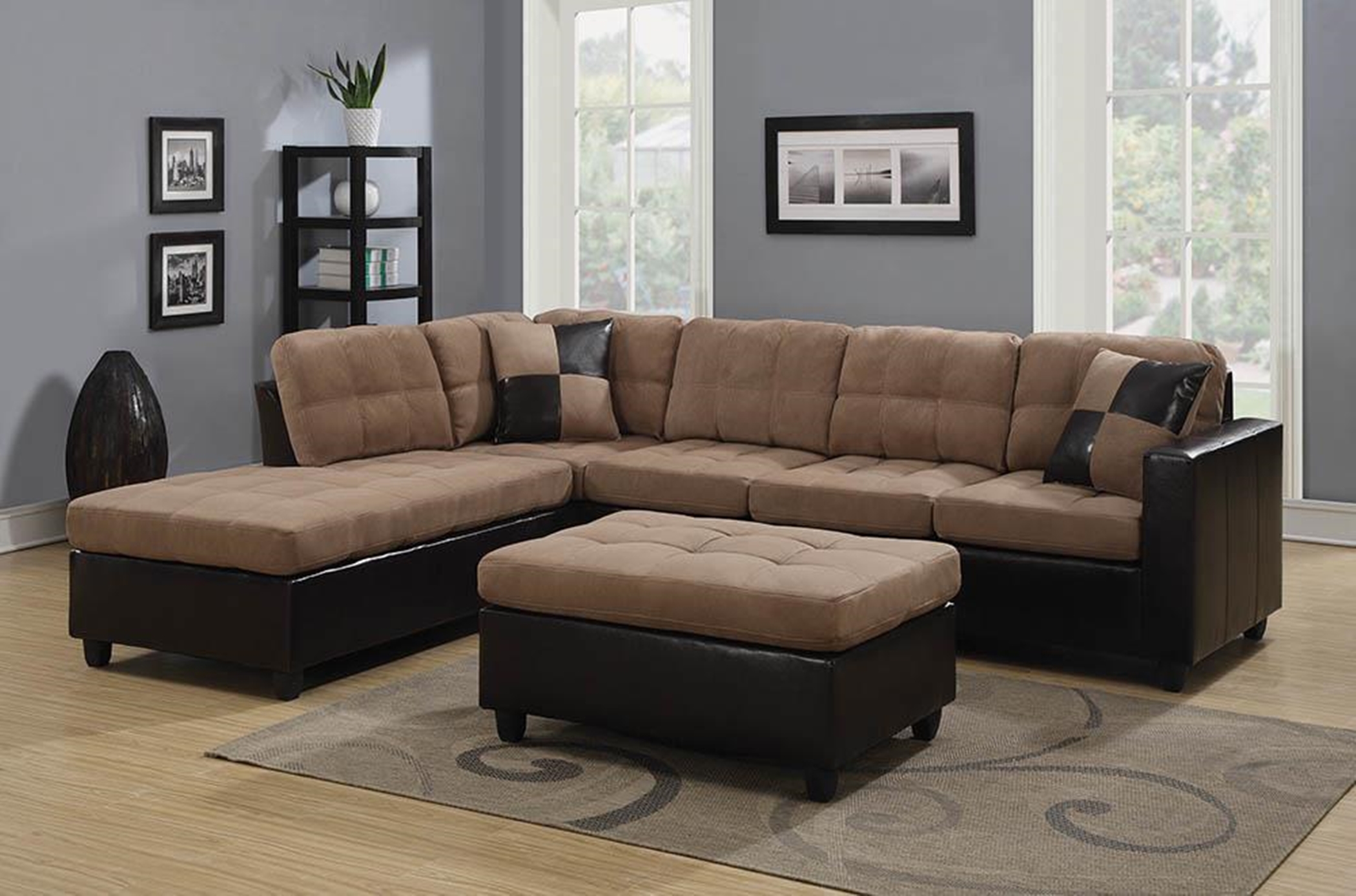 Mallory Casual Tan Sectional