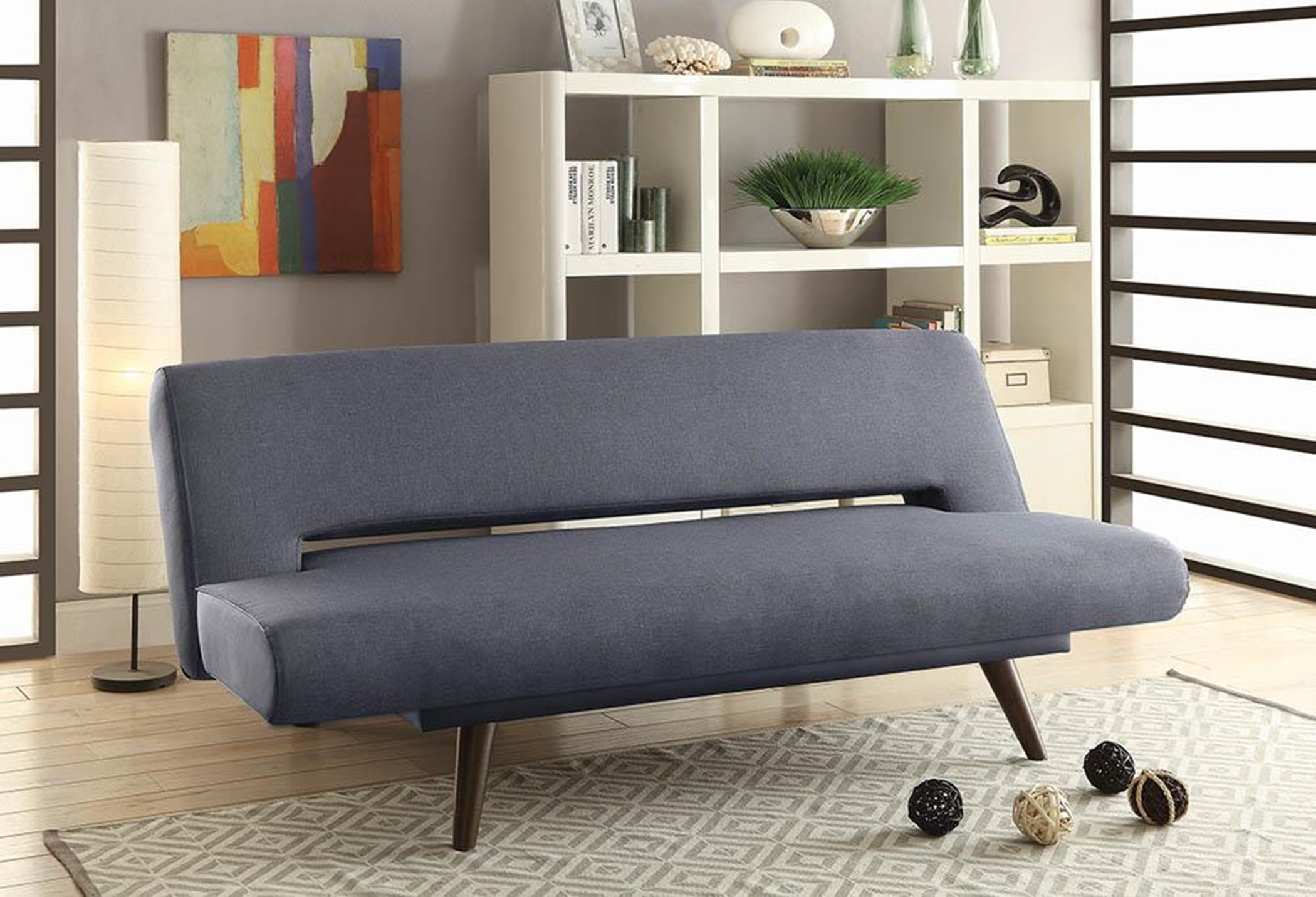 Mid-Century Grey Adjustable Sofa Bed