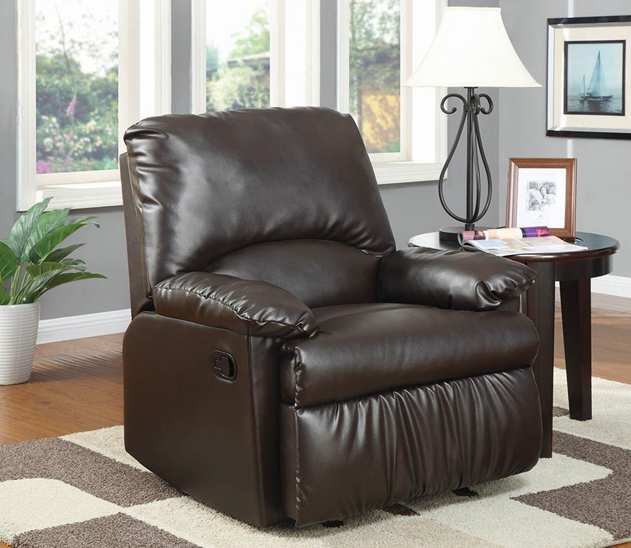 Casual Brown Glider Recliner