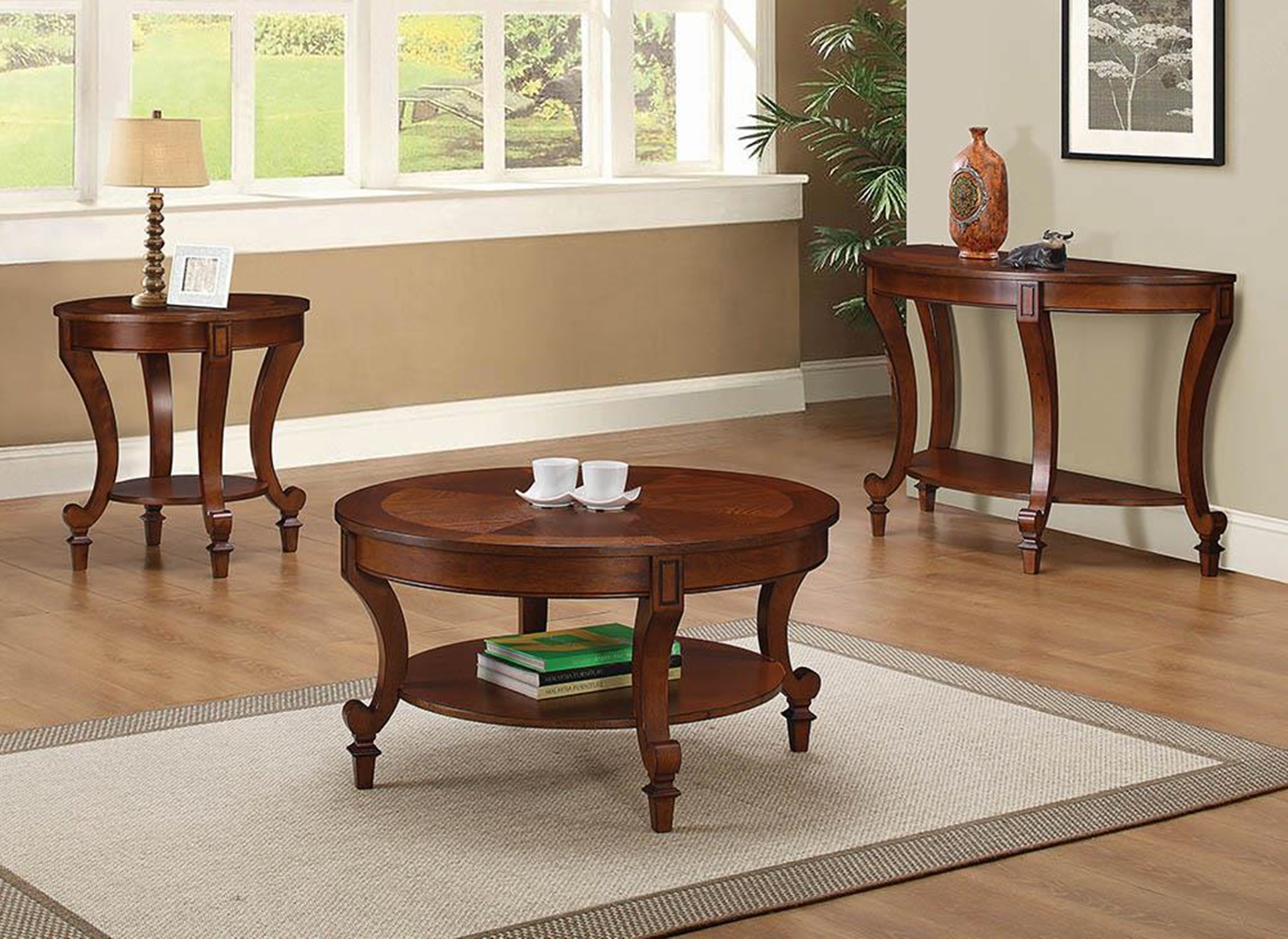 Transitional Warm Brown End Table - Click Image to Close