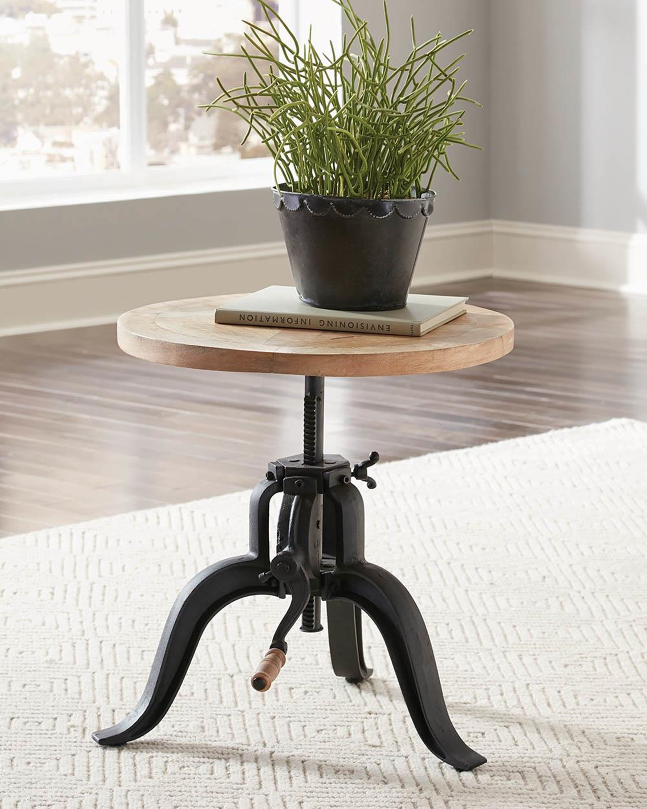 Industrial Black End Table - Click Image to Close