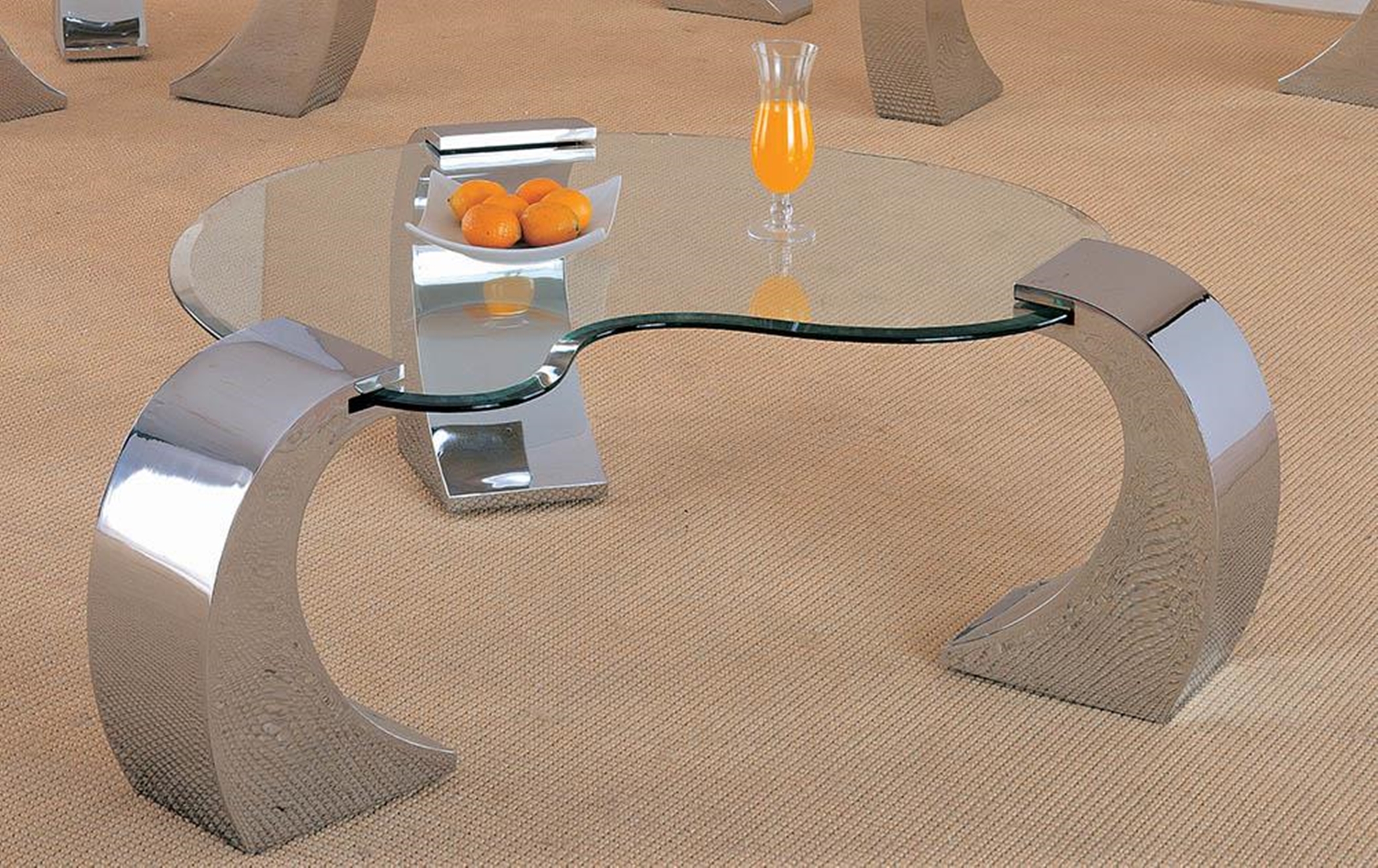 Romanus Contemporary Silver Coffee Table
