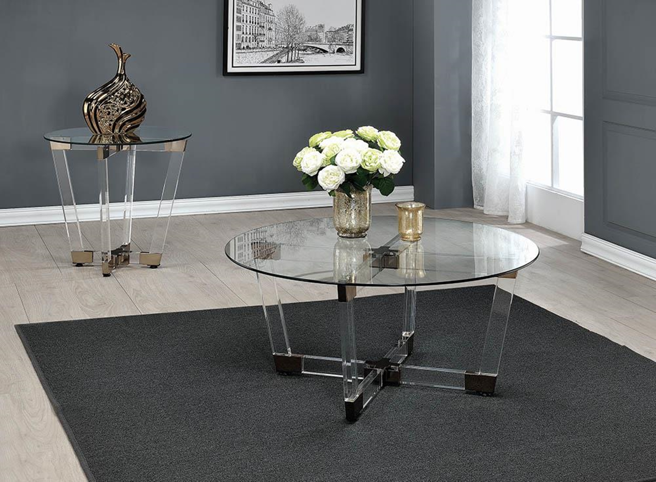 Contemporary Clear End Table