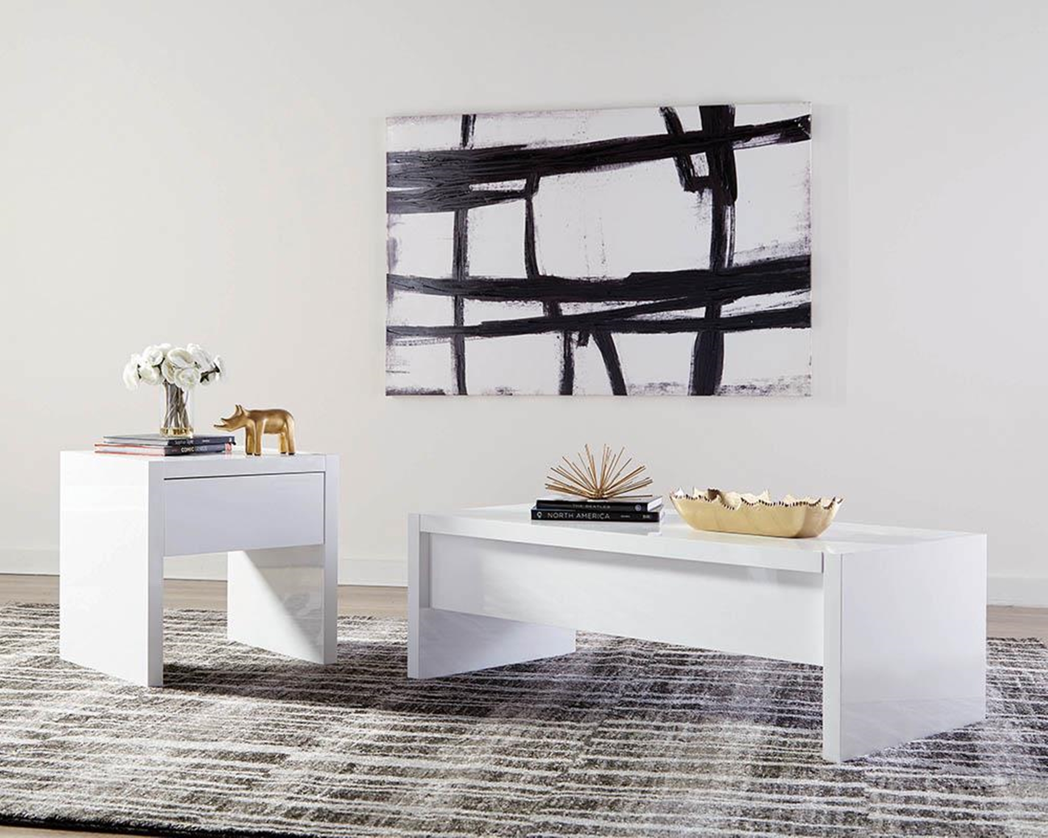 Contemporary White Lift-Top Coffee Table
