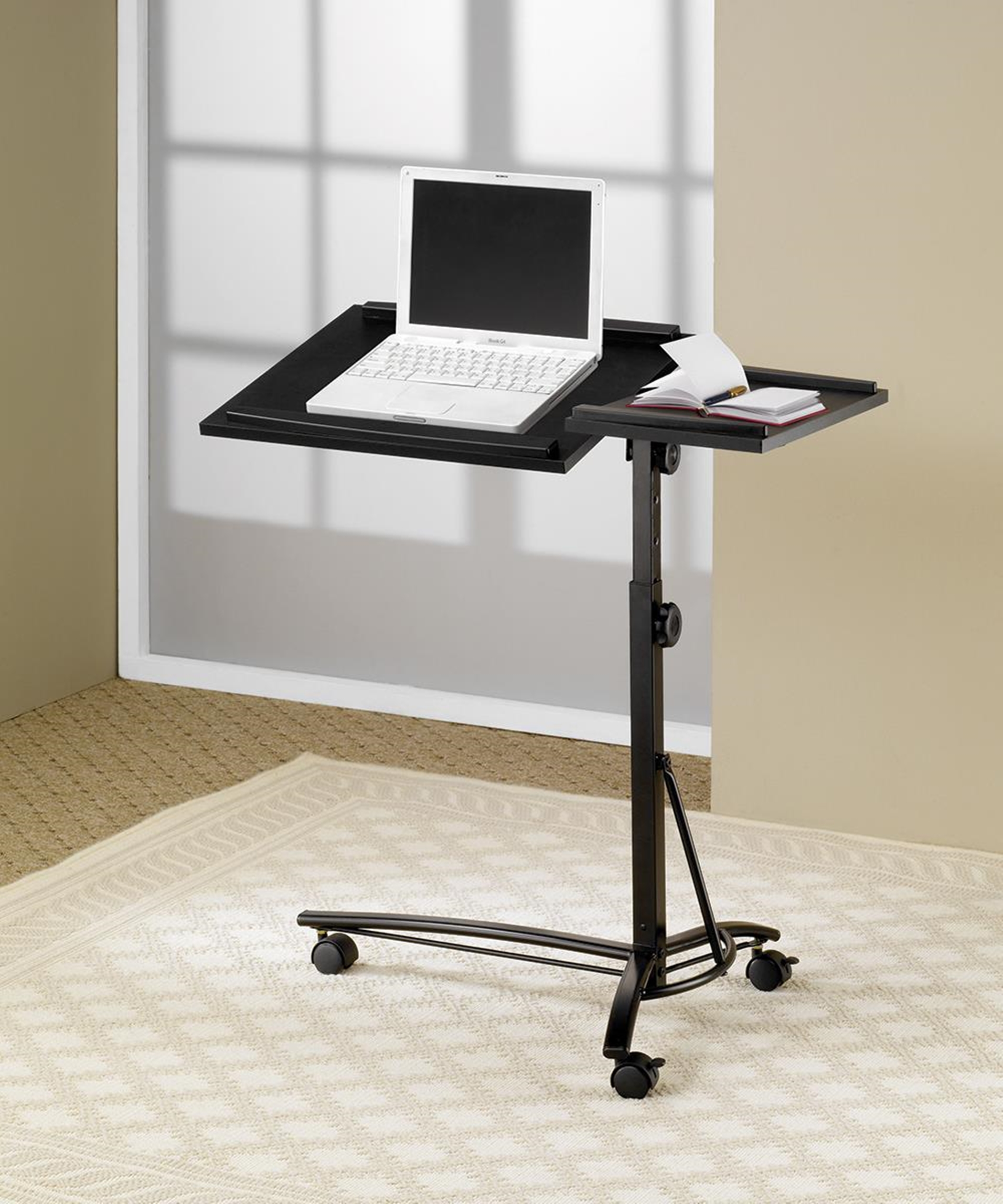 Transitional Black Laptop Stand