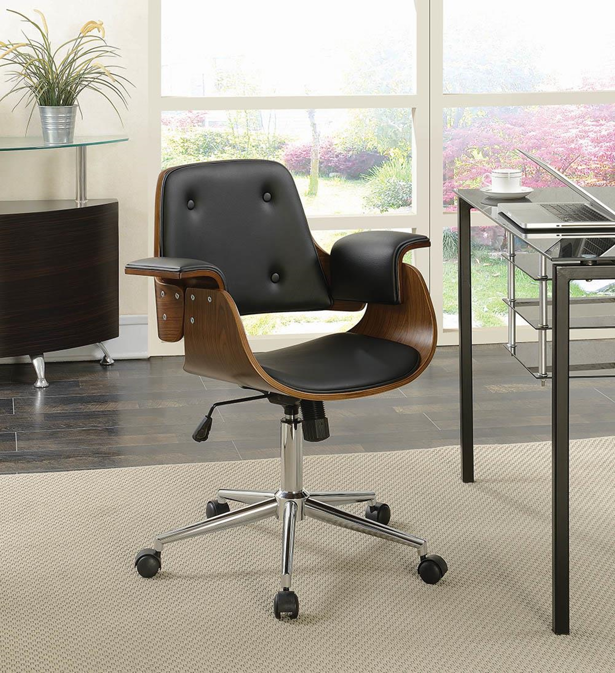 Mid-Century Modern Walnut Office Chair