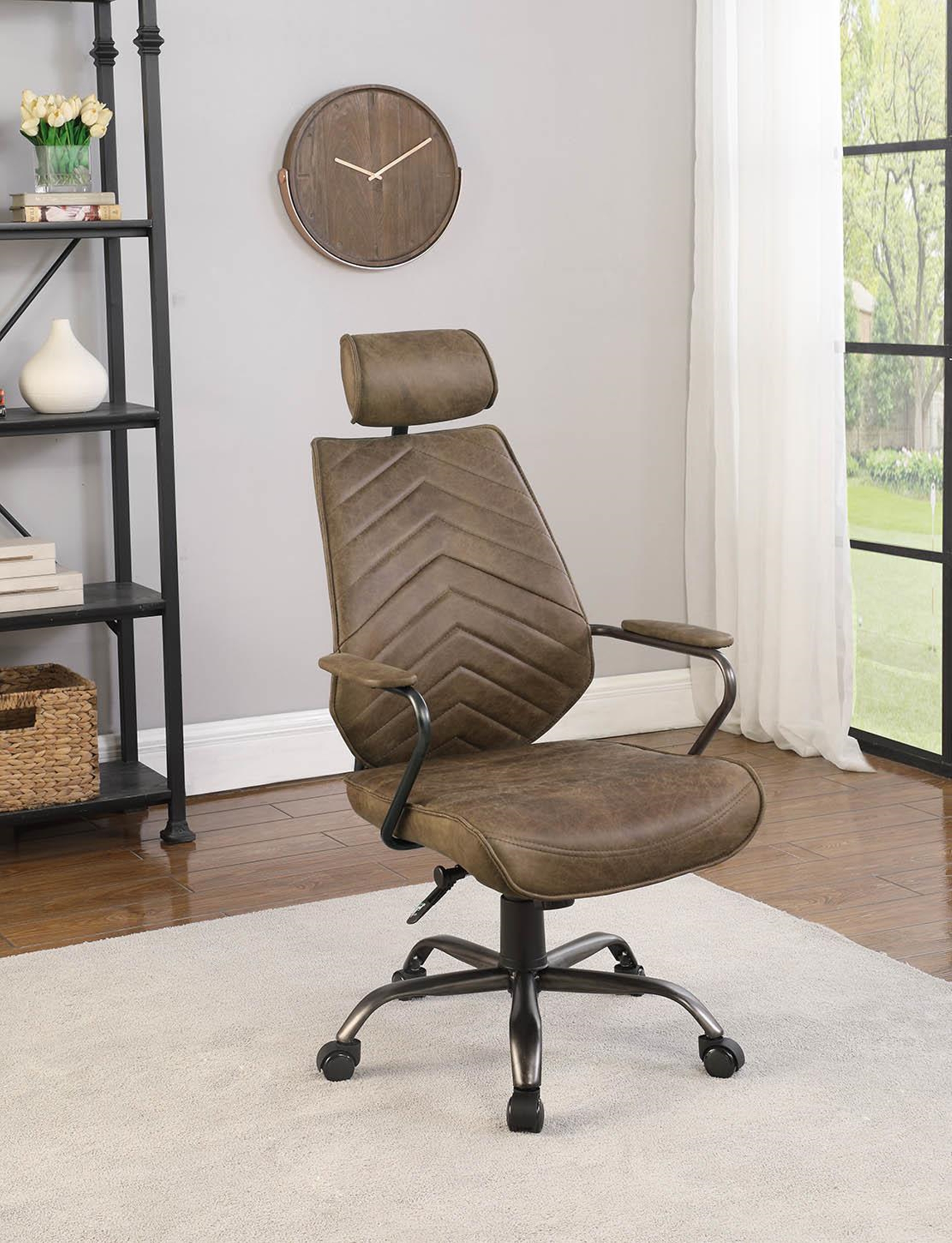 802182 High Back Antique Brown Office Chair
