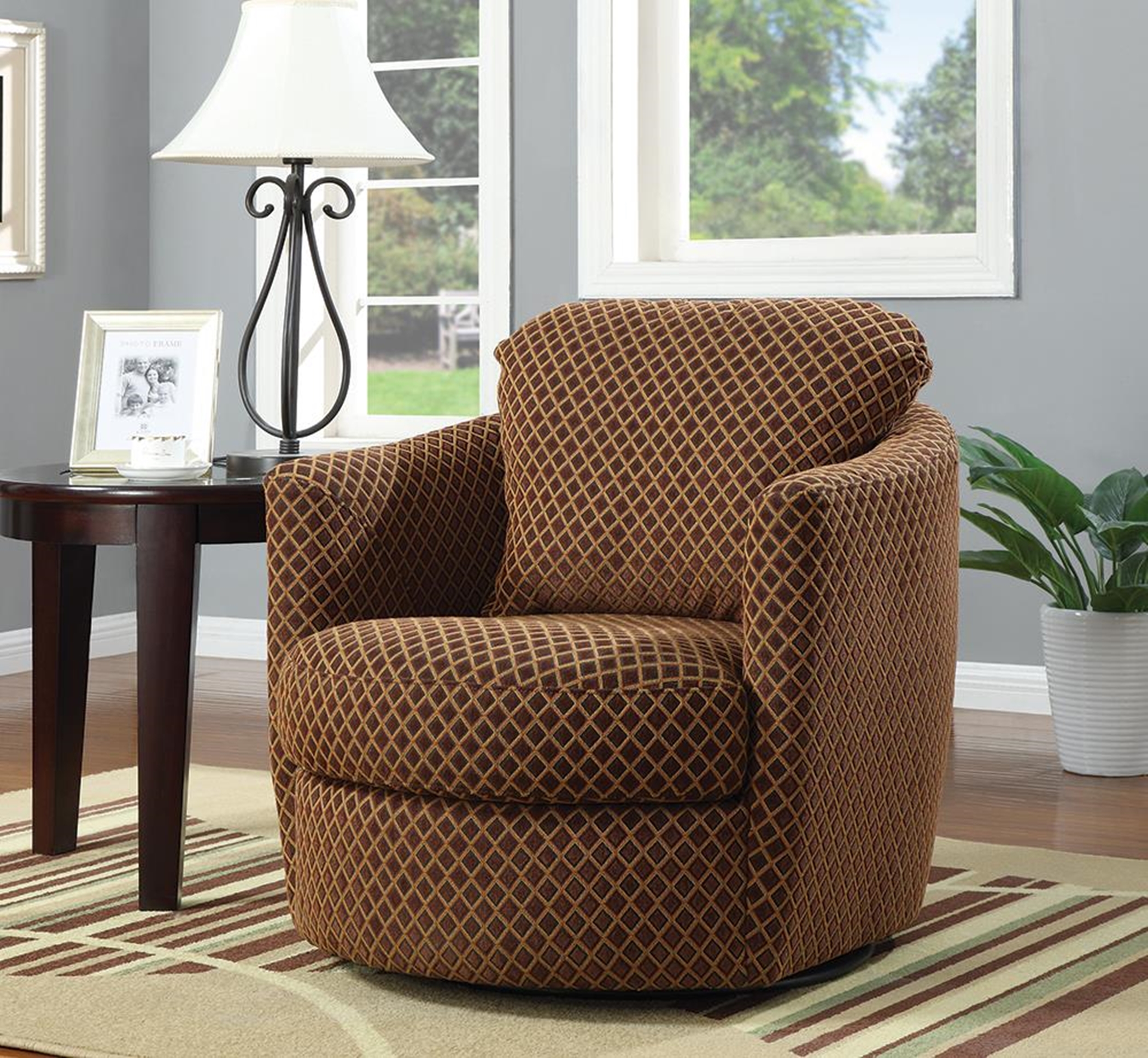 Casual Brown Accent Chair