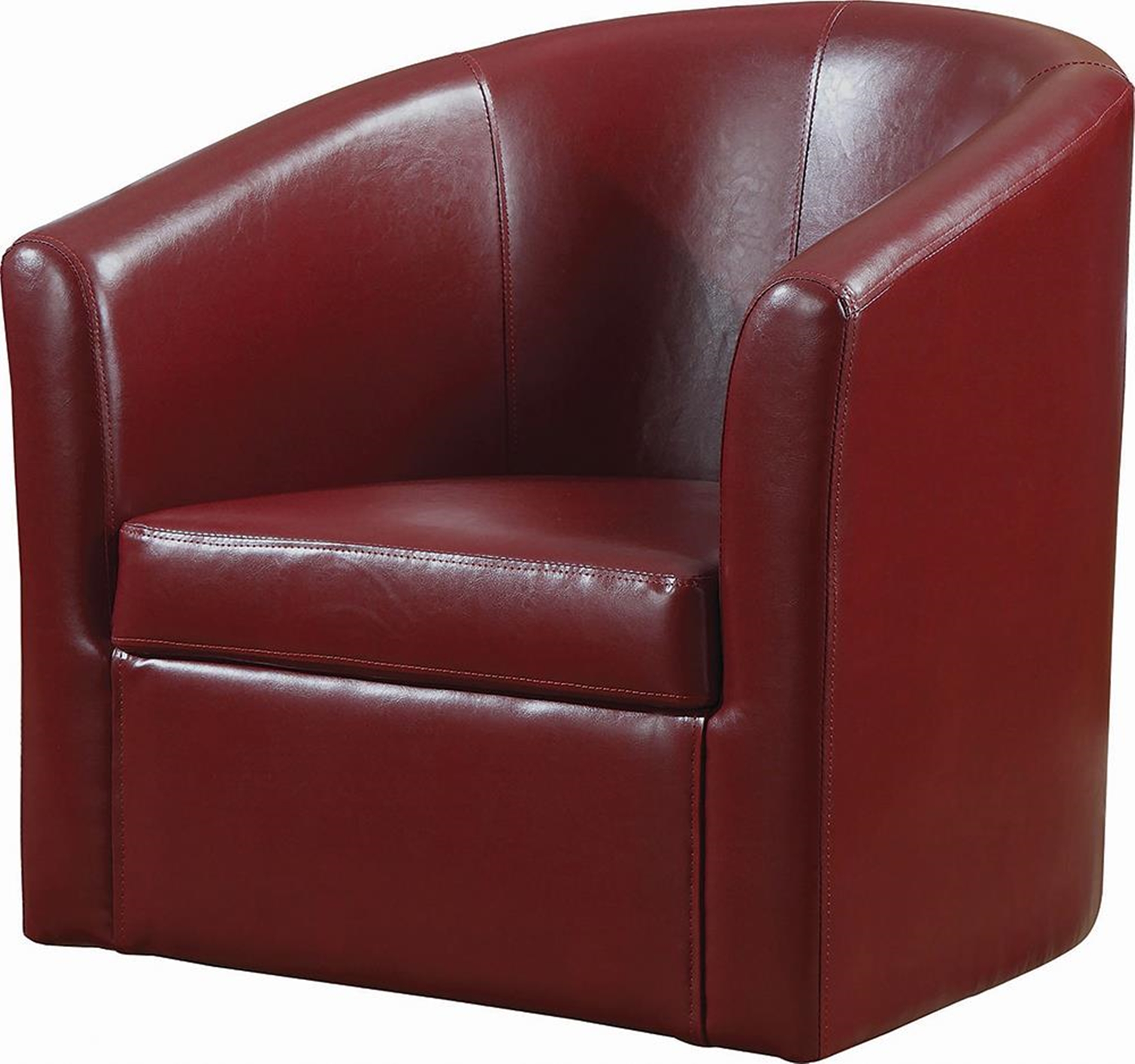 Contemporary Faux Leather Red Accent Chair
