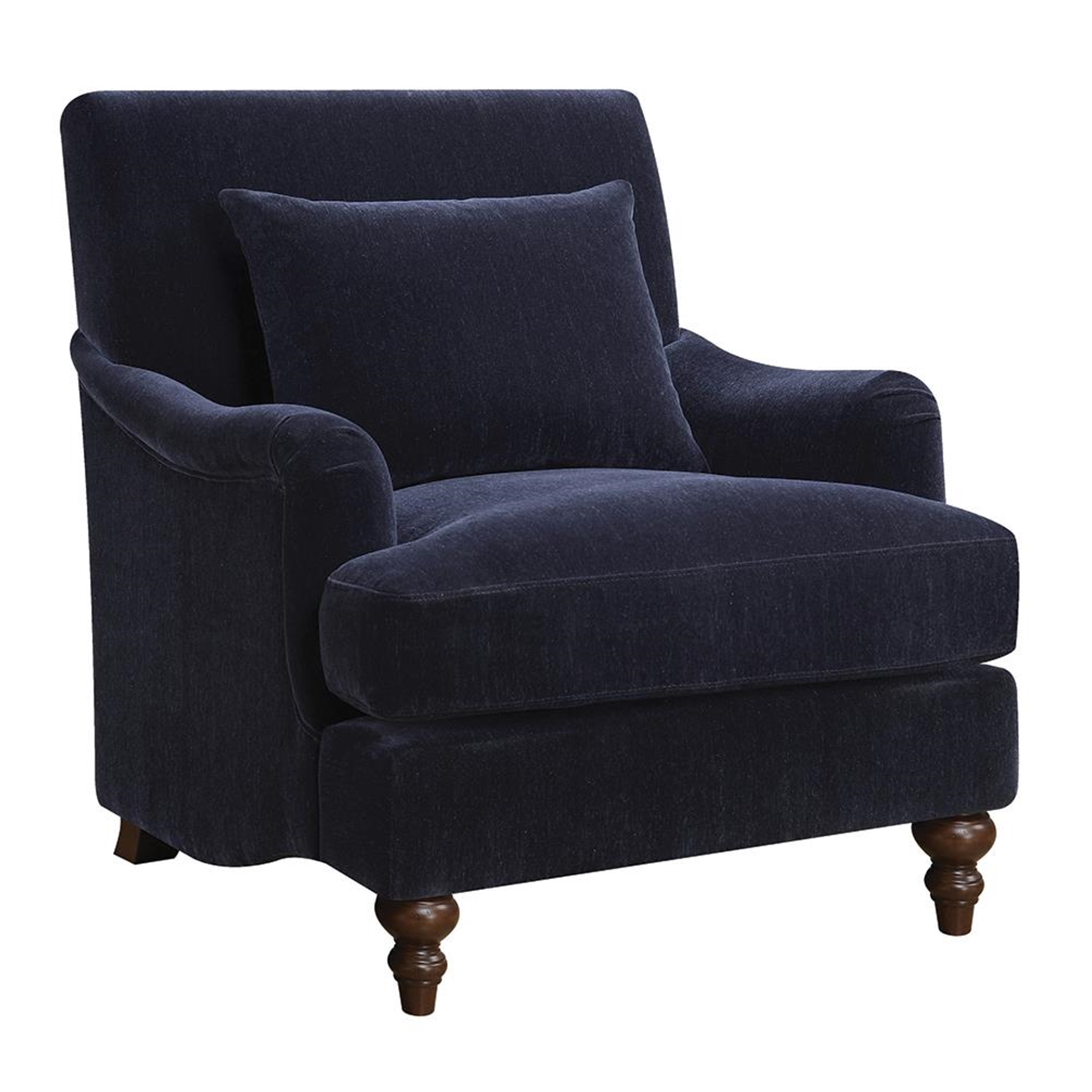 Traditional Midnight Blue Accent Chair