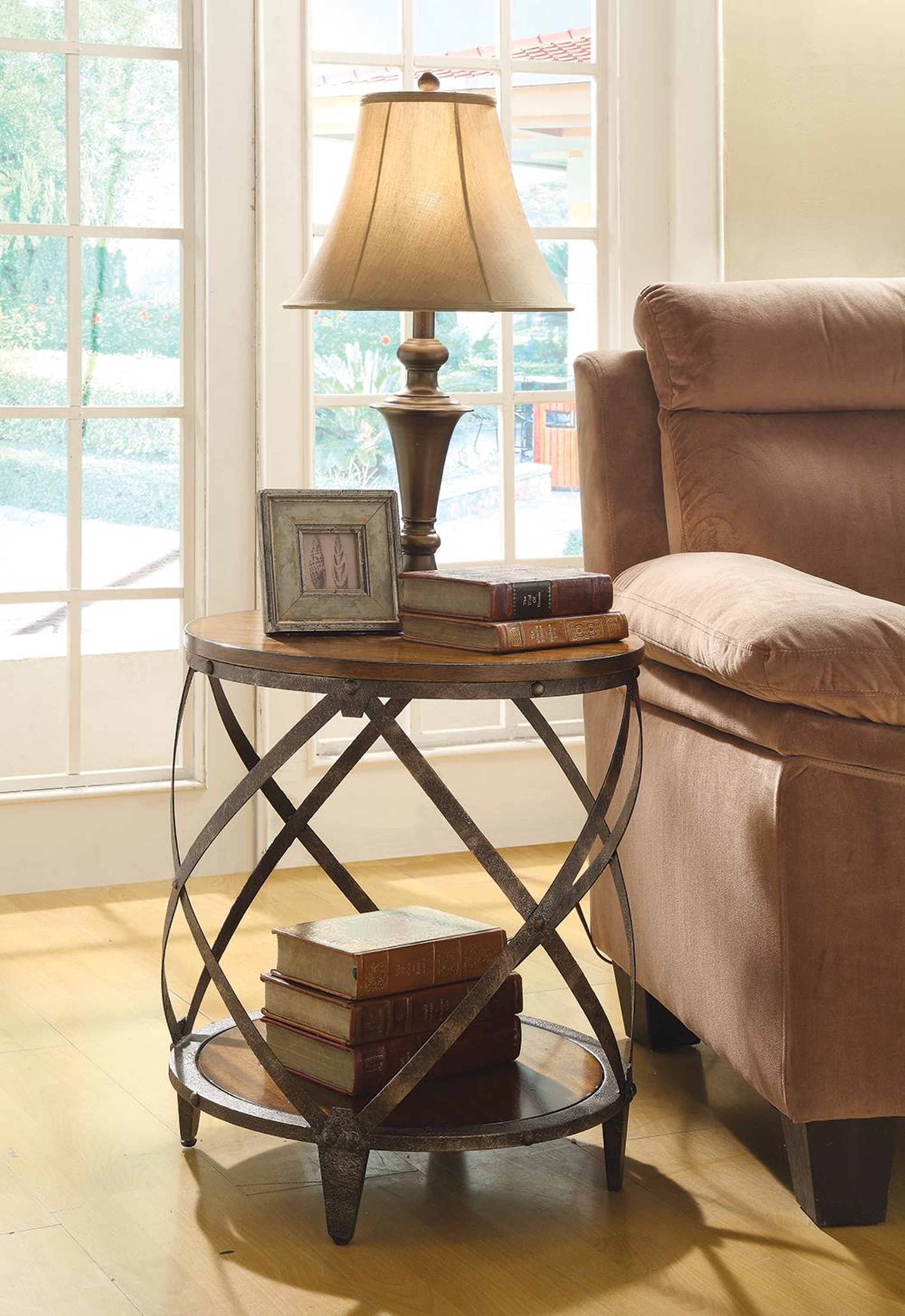Casual Brown Accent Table