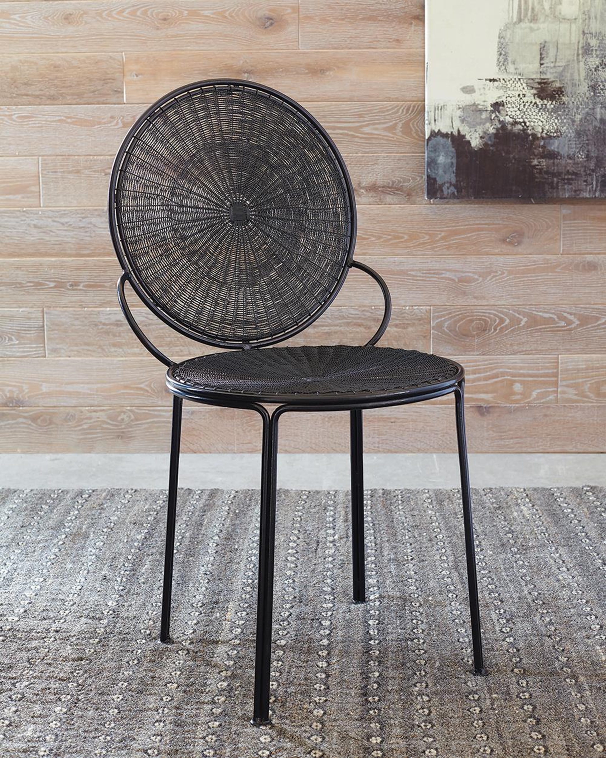 Contemporary Black Iron Accent Chair