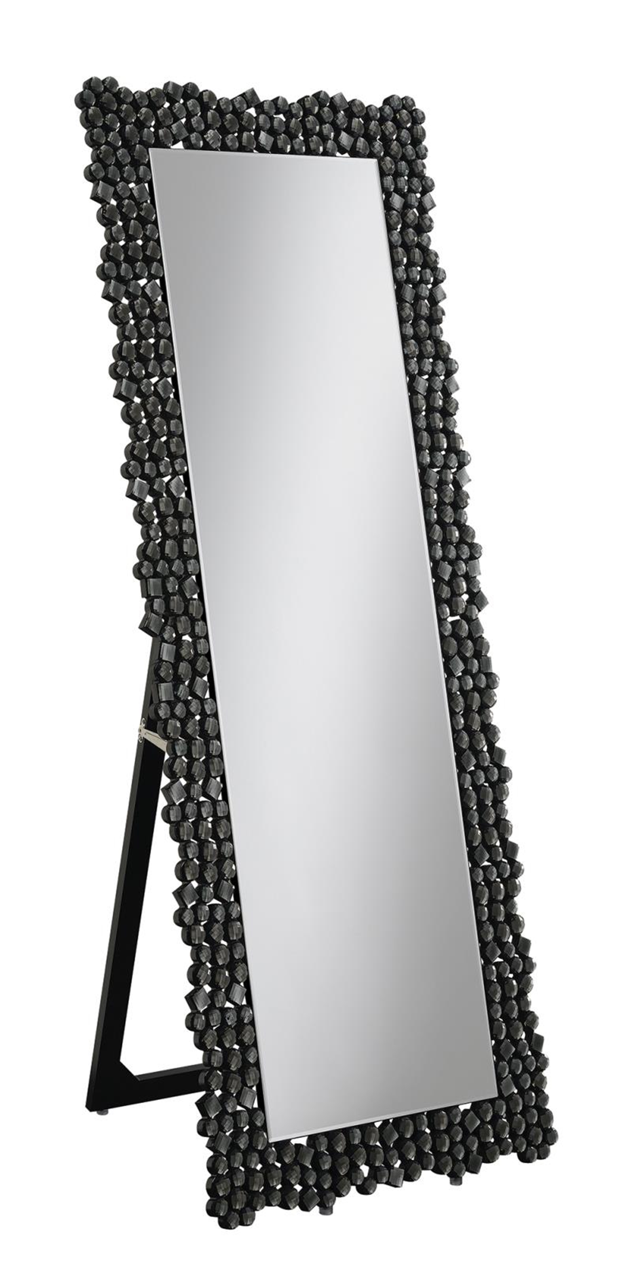 Silver and Smoke Grey Standing Cheval Mirror