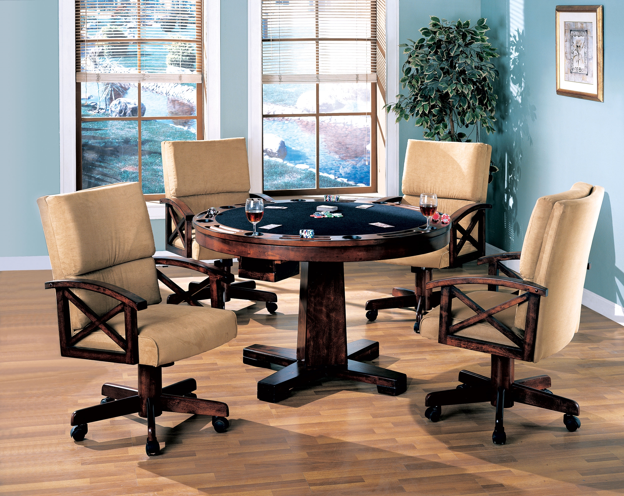 Marietta Tobacco Dining/Game Table & 4 Chairs - Click Image to Close