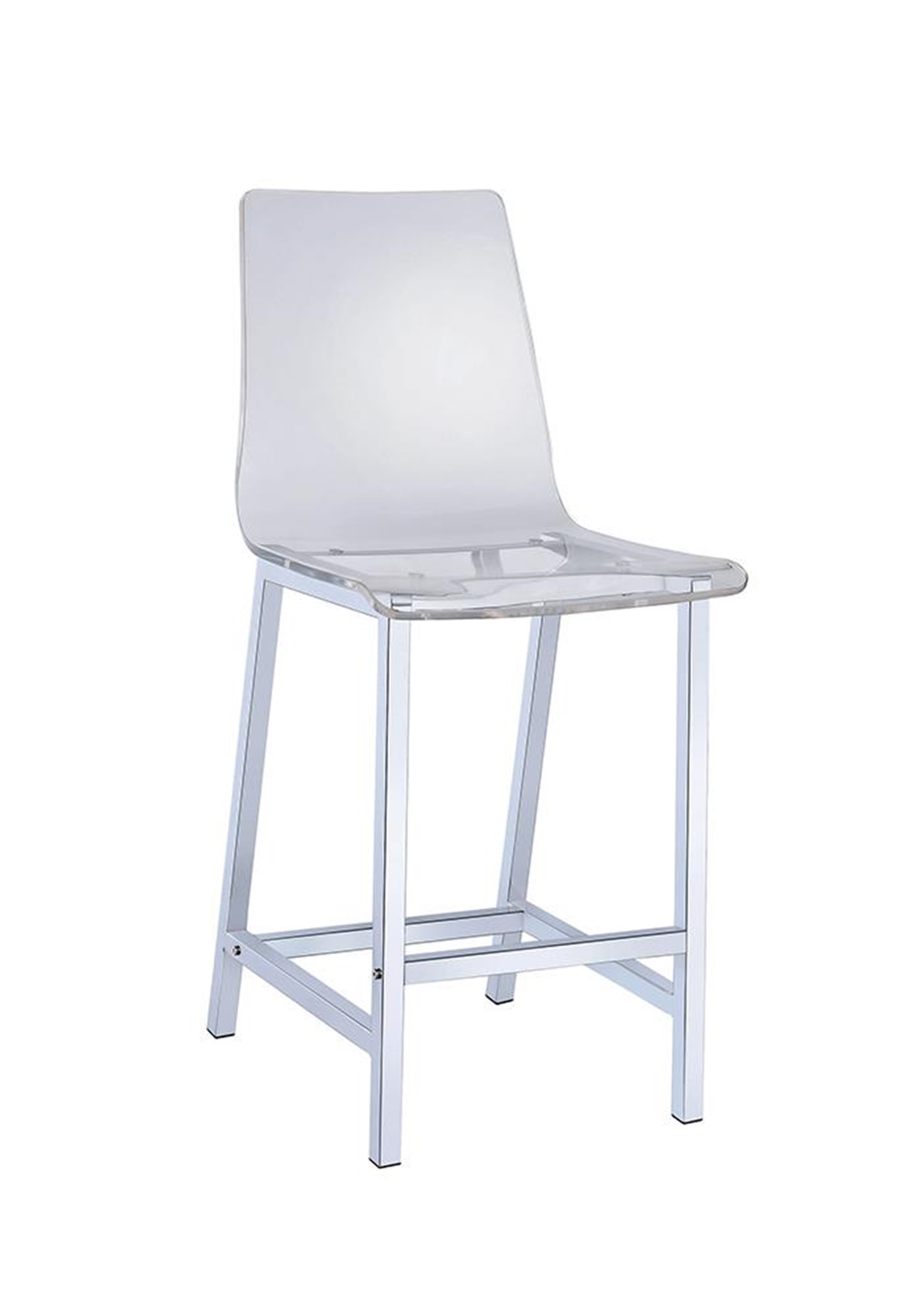 Everyday Contemporary Clear and Chrome Bar Stool - Click Image to Close