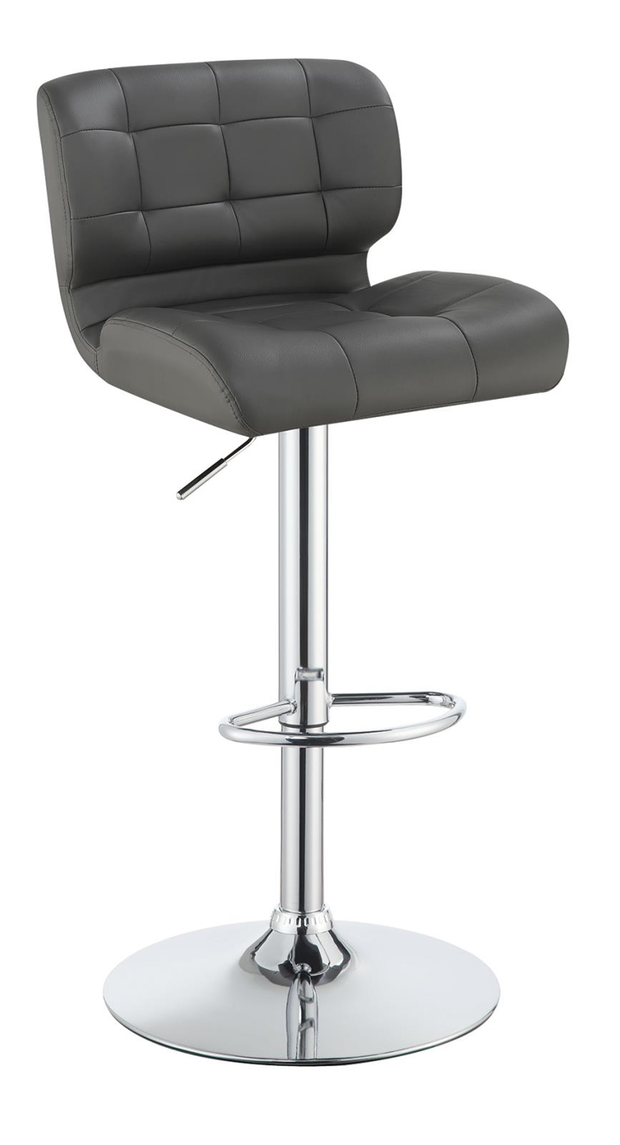 Contemporary White and Chrome Upholstered Bar Stool - Click Image to Close