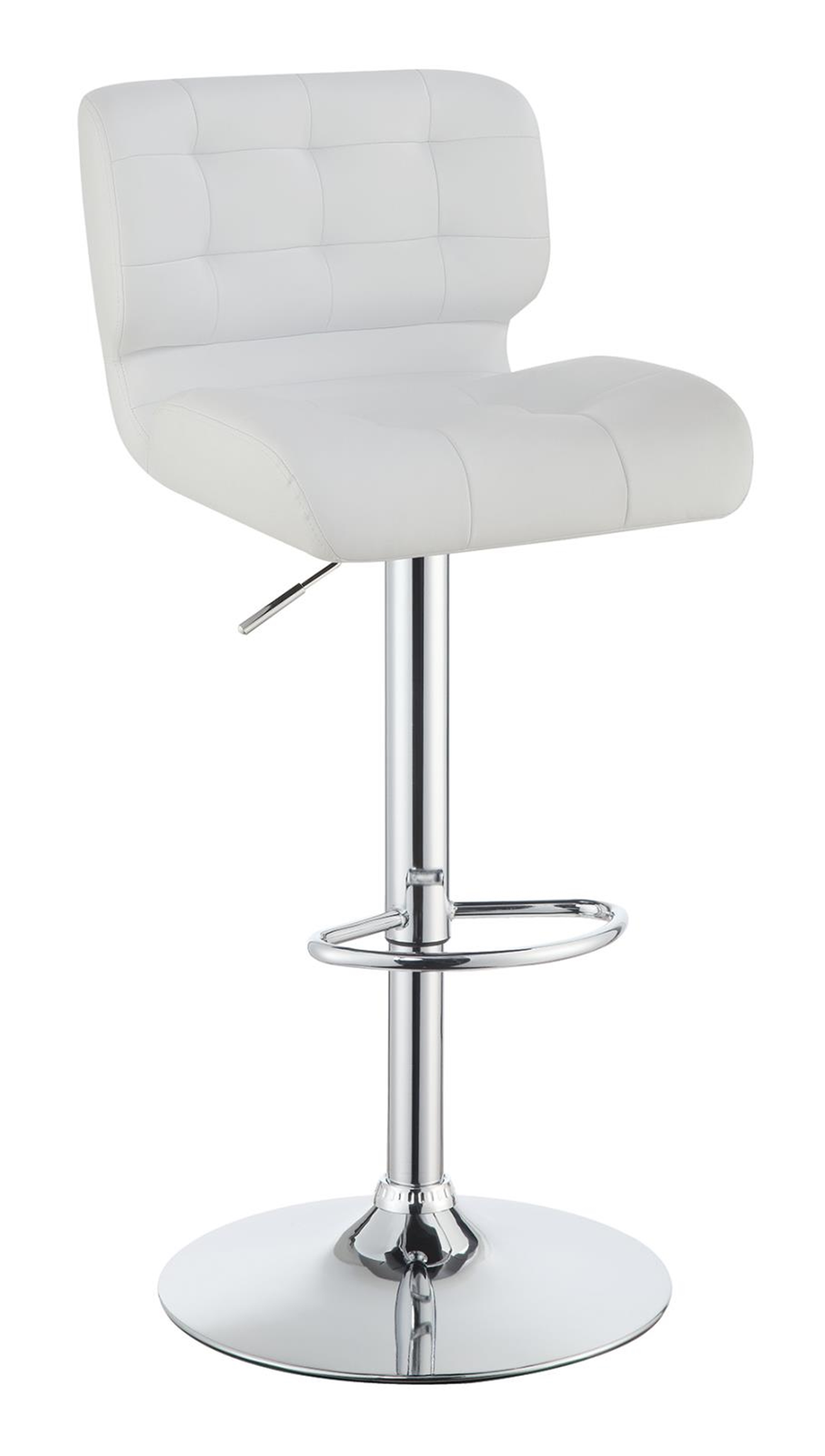 Contemporary White Upholstered Bar Stool - Click Image to Close