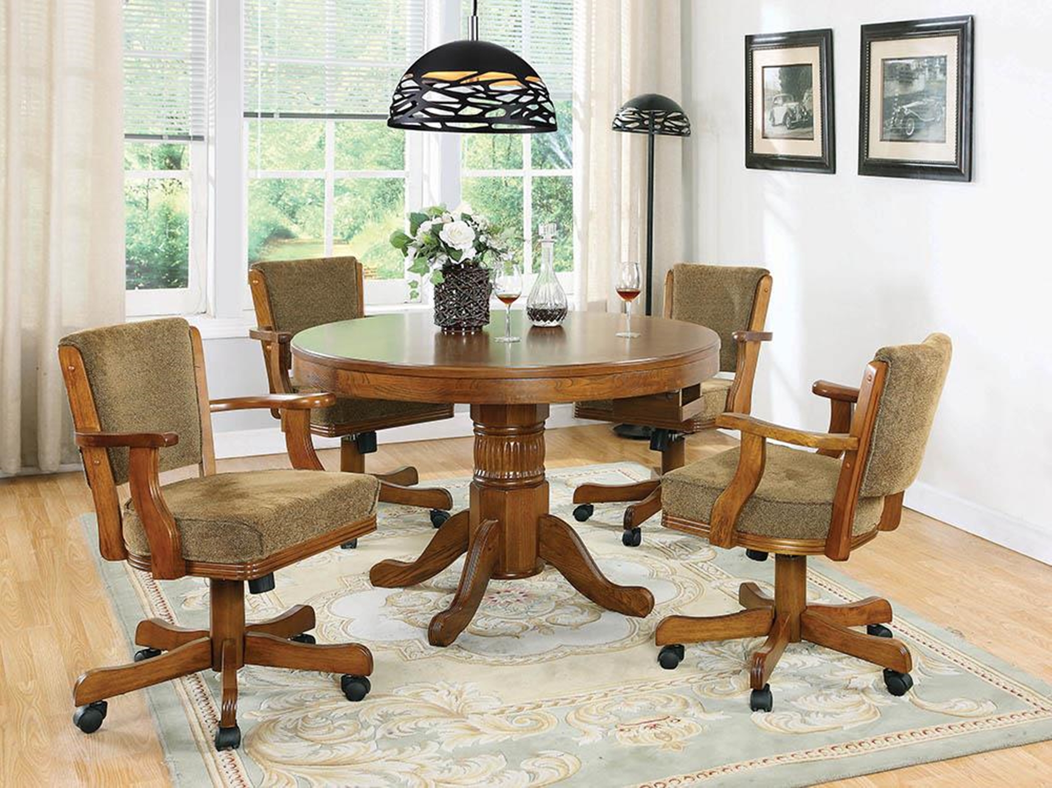 Mitchell Traditional Oak Game Table - Click Image to Close