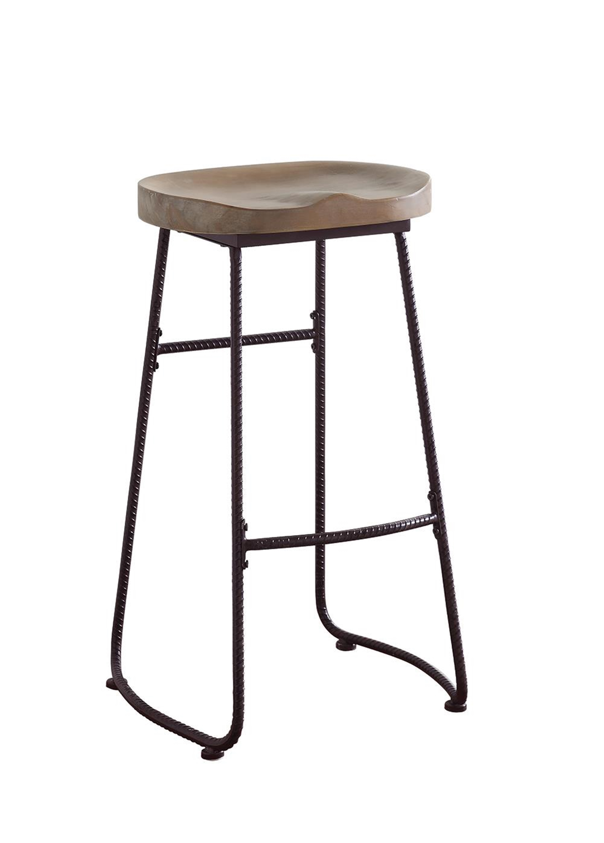 Industrial Driftwood Bar Stool - Click Image to Close