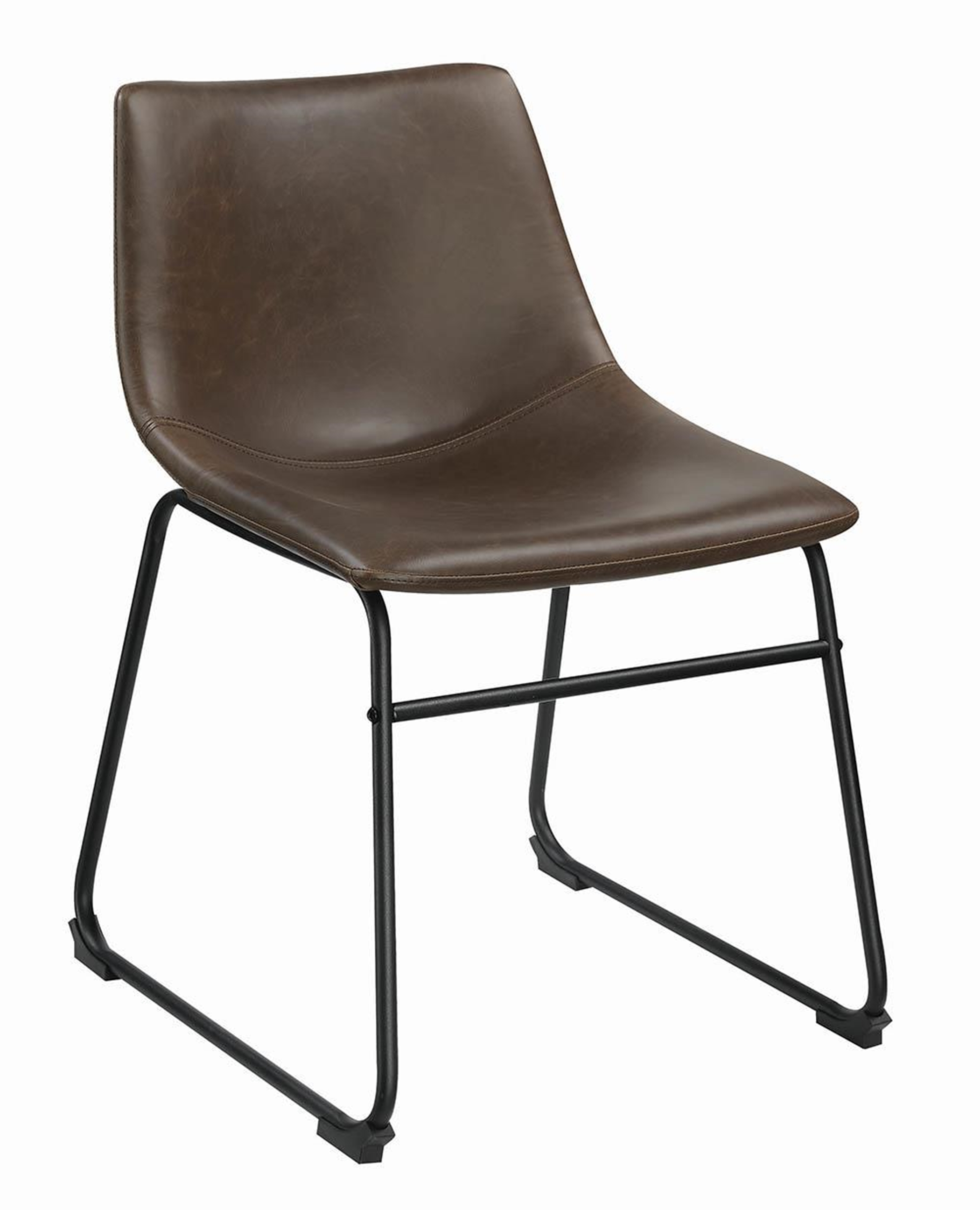 Industrial Brown Faux Leather Dining Stool - Click Image to Close