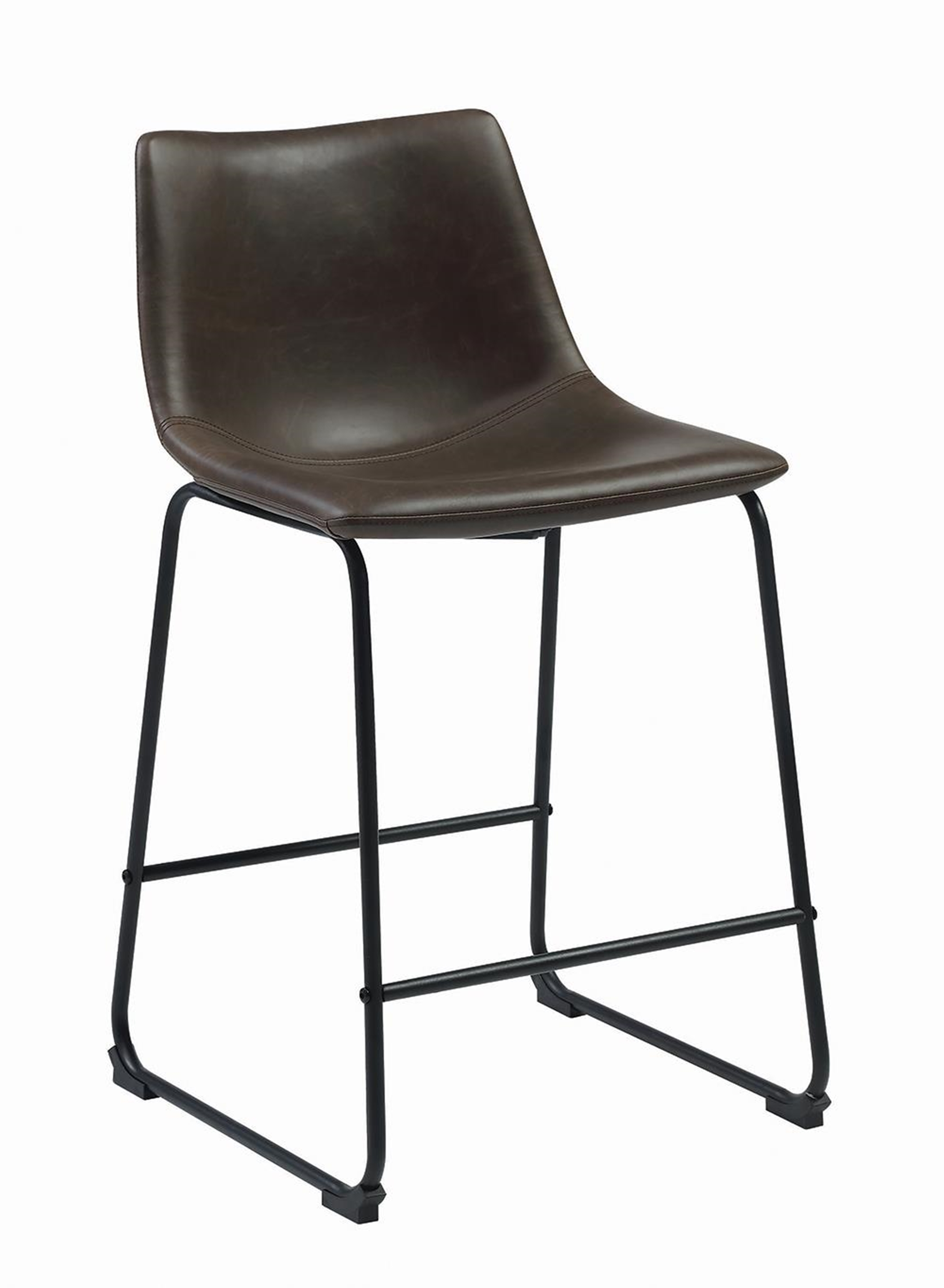 Industrial Brown Faux Leather Counter-Height Stool - Click Image to Close