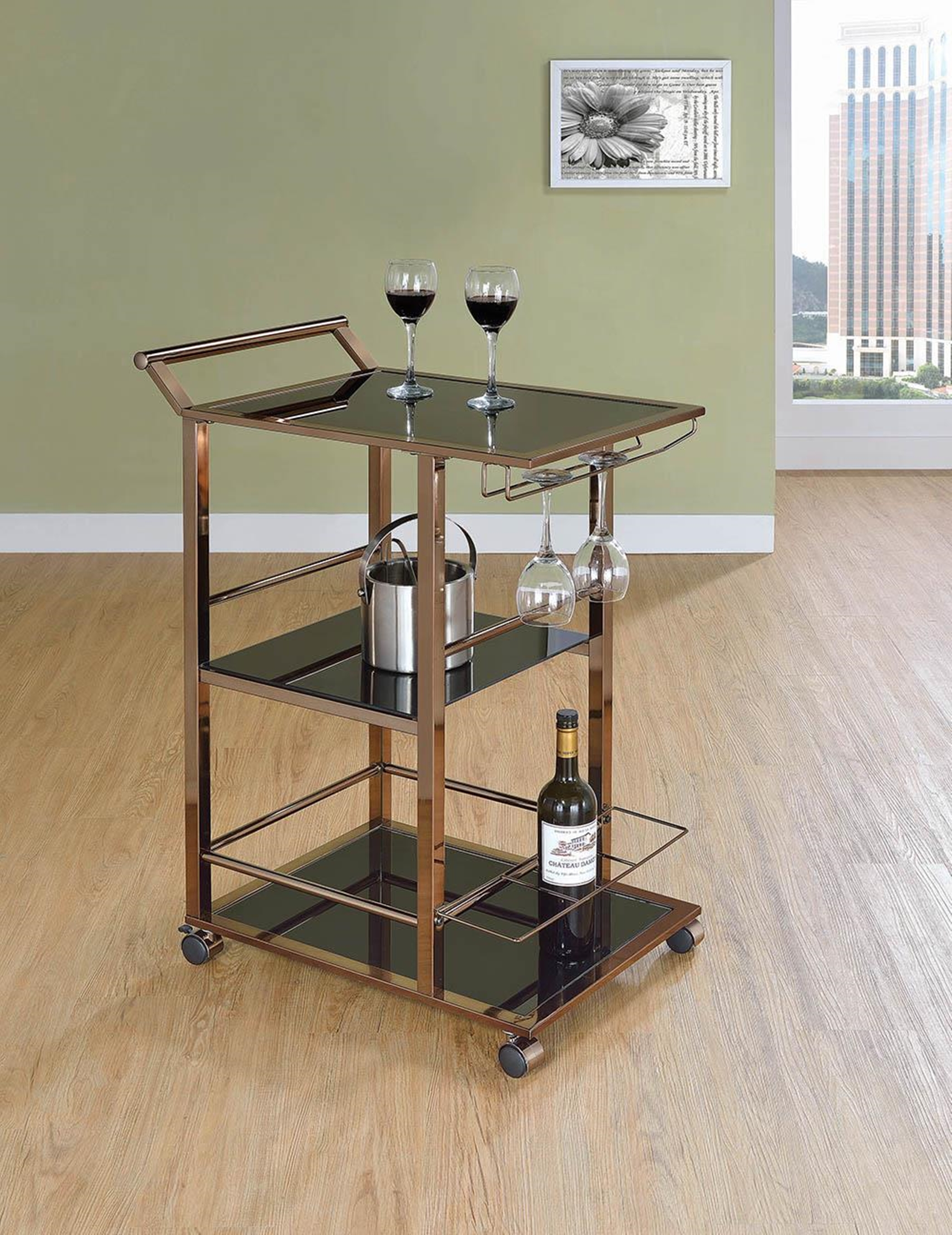 Industrial Black Serving Cart - Click Image to Close