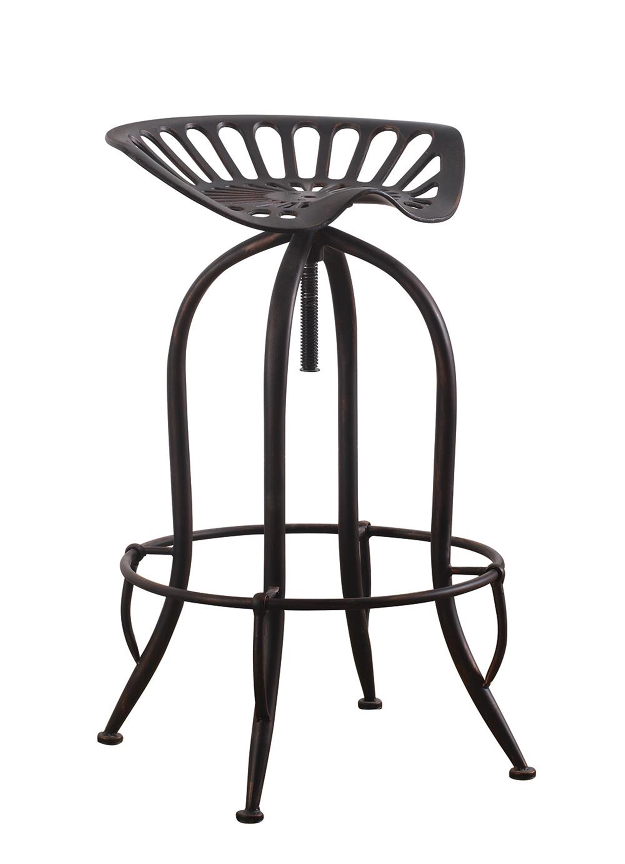 Traditional Antique Black Adjustable Bar Stool - Click Image to Close