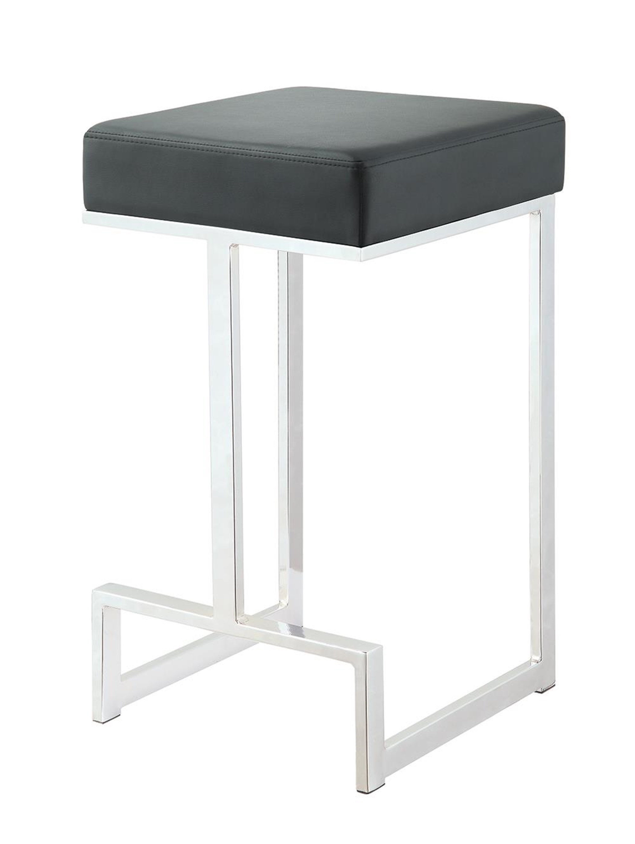 Contemporary Chrome and Black Counter-Height Stool - Click Image to Close