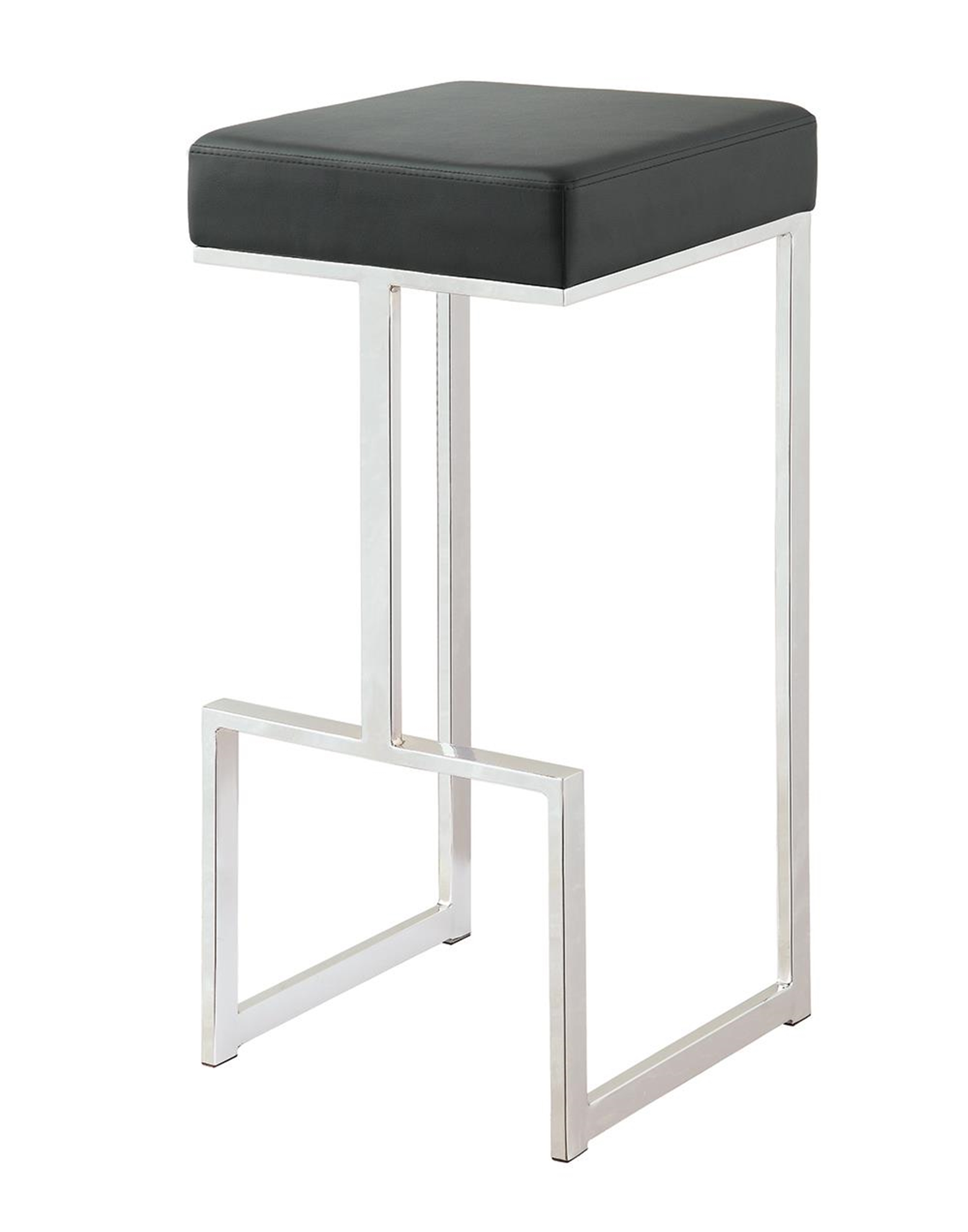 Contemporary Chrome and Black 29in. Bar Stool - Click Image to Close