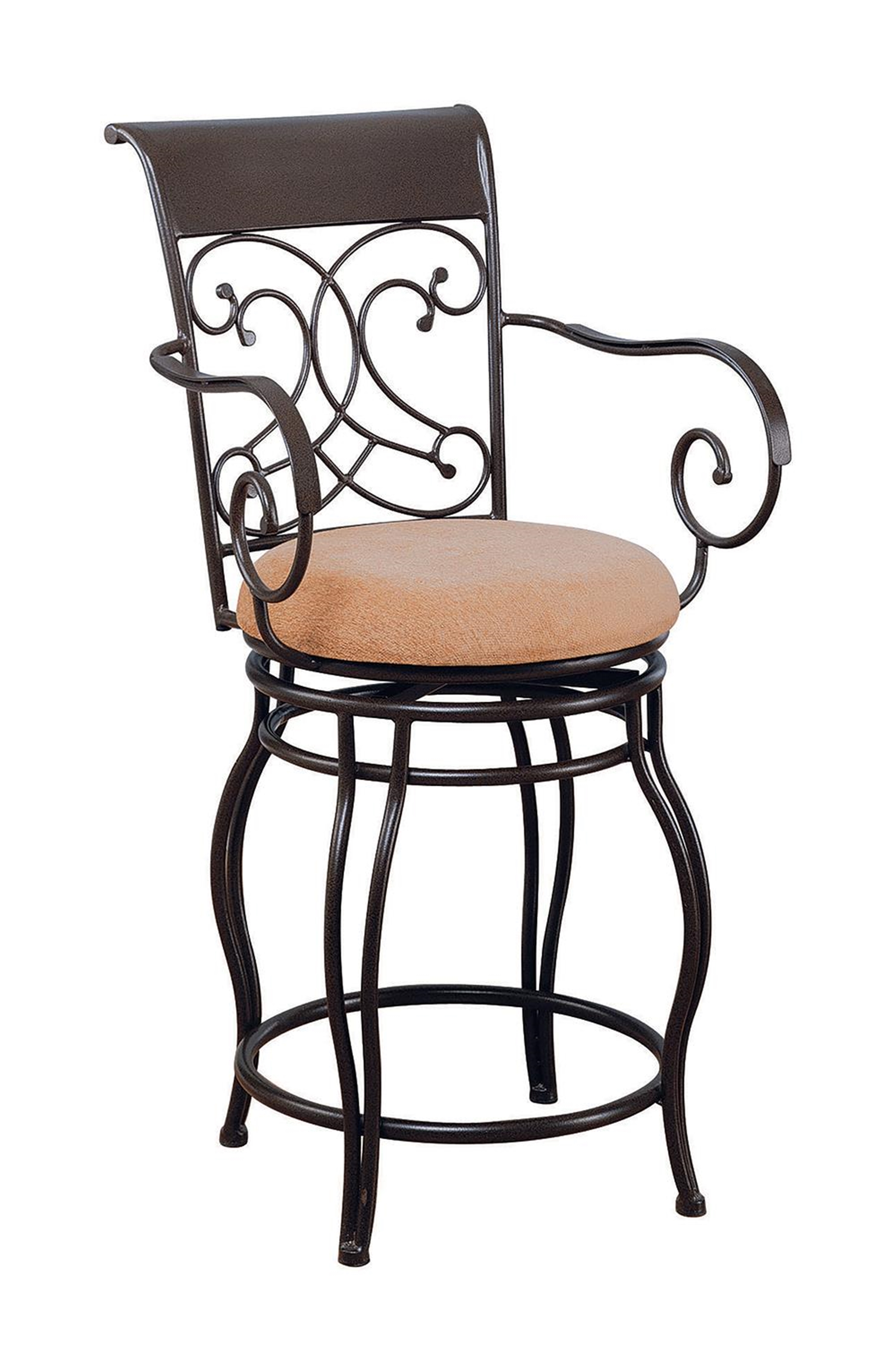 Metal Swivel Brown Counter-Height Stool - Click Image to Close