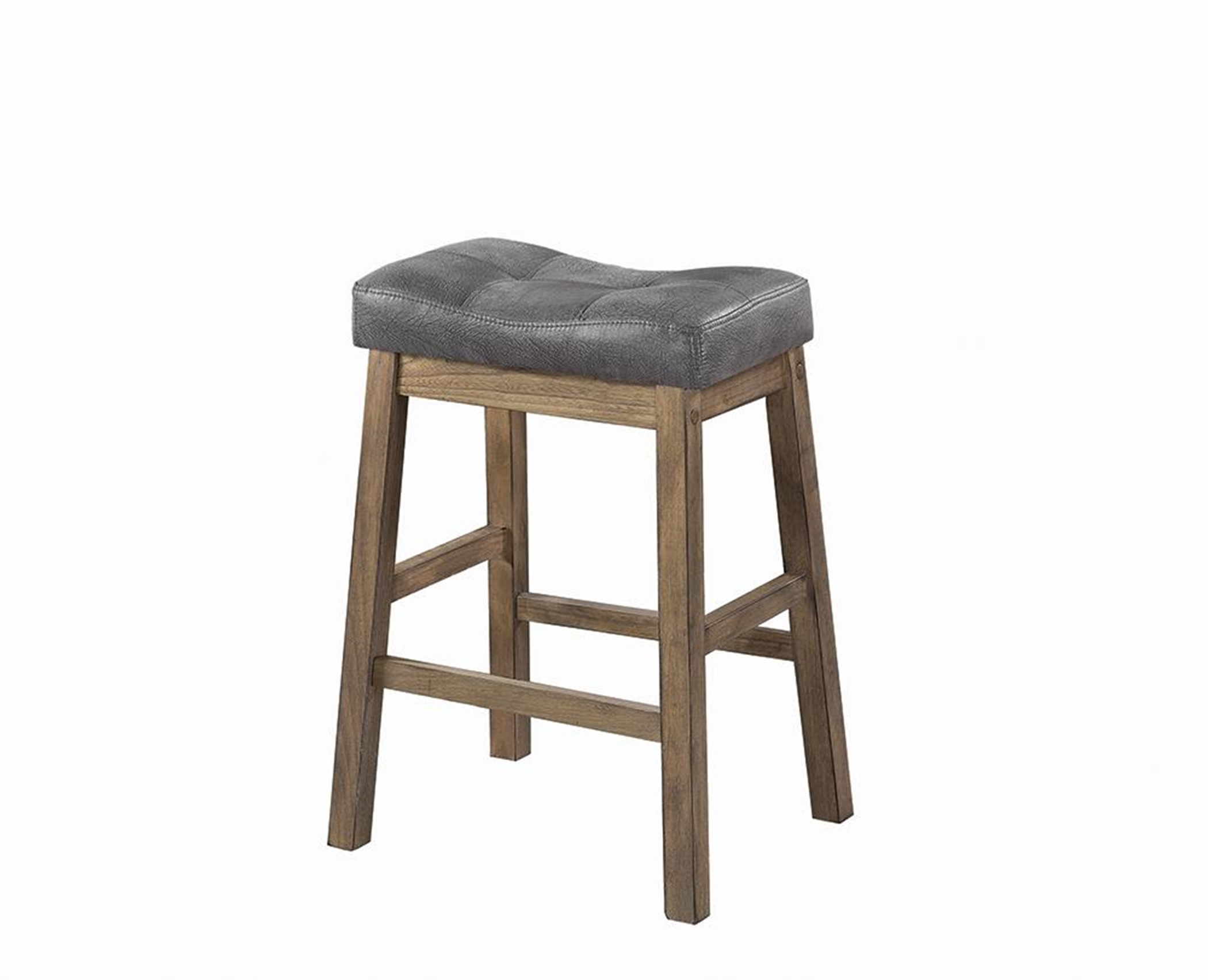 Rustic Driftwood Backless Counter-Height Stool - Click Image to Close