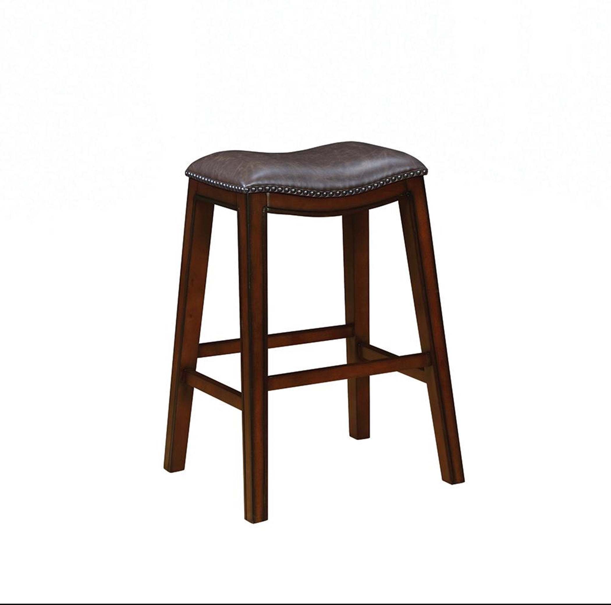 Traditional Two-Tone Brown Bar Stool - Click Image to Close