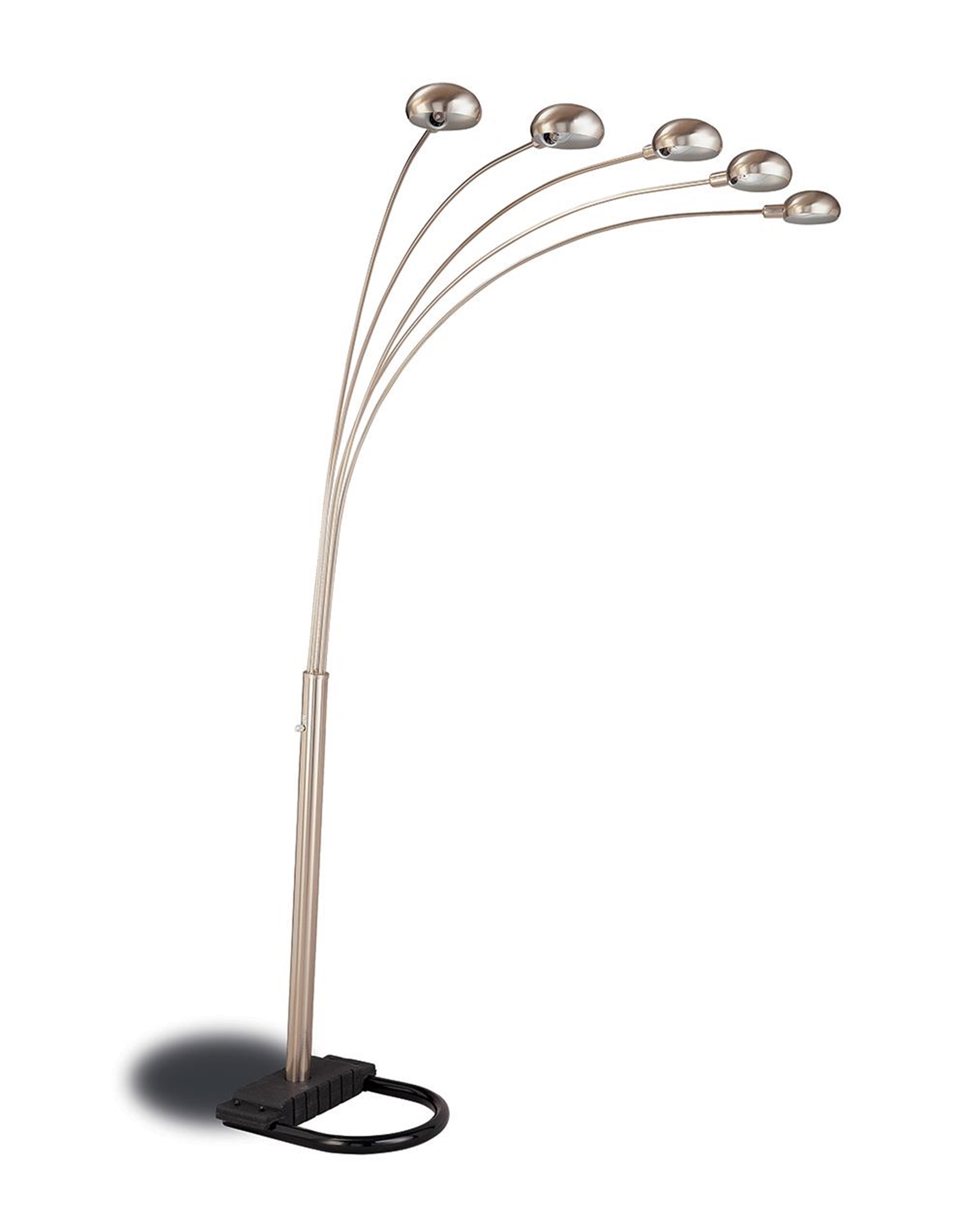 Contemporary Chrome and Black Floor Lamp - Click Image to Close