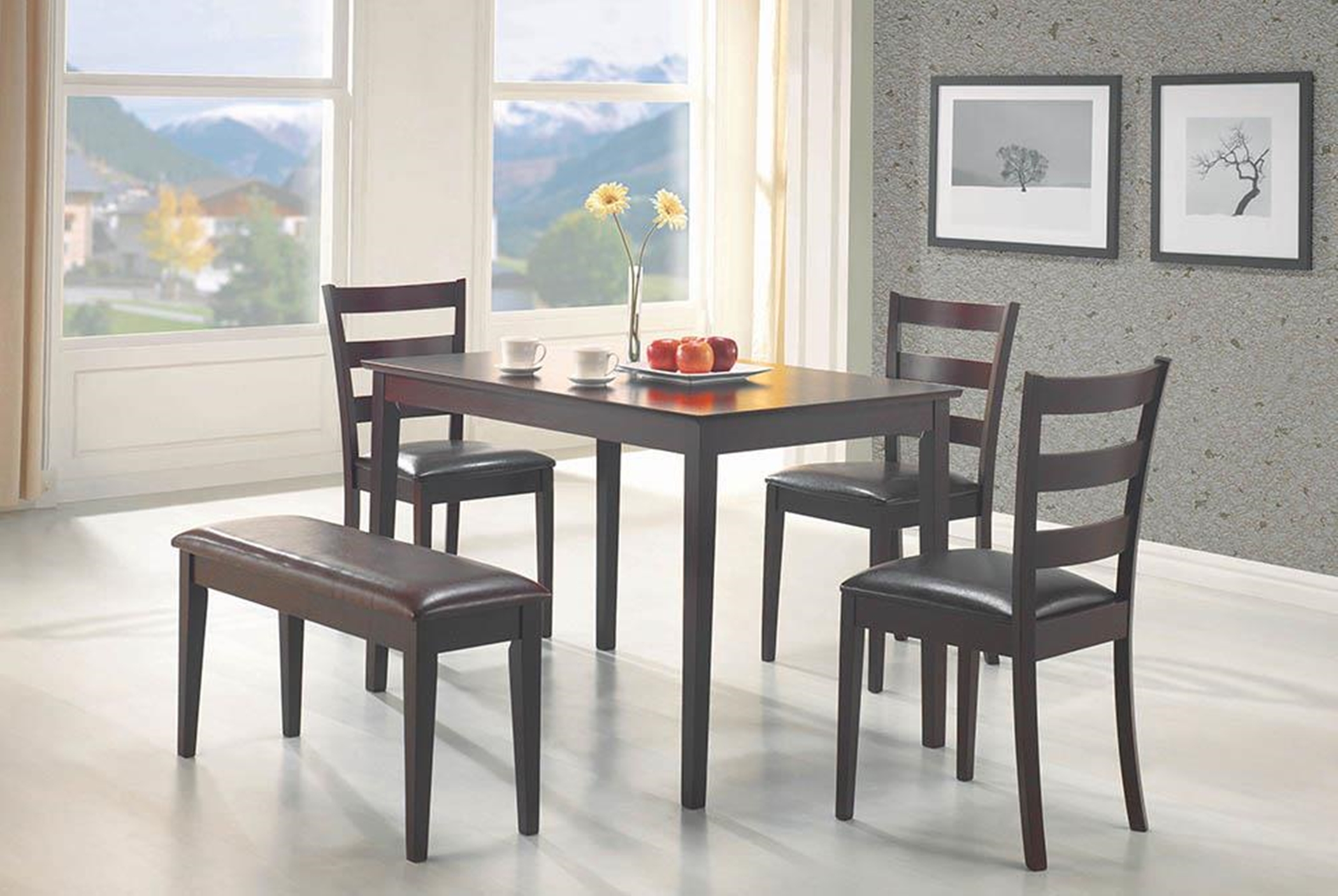 Taraval Capp. 5-Pc. Dining Set With Bench - Click Image to Close