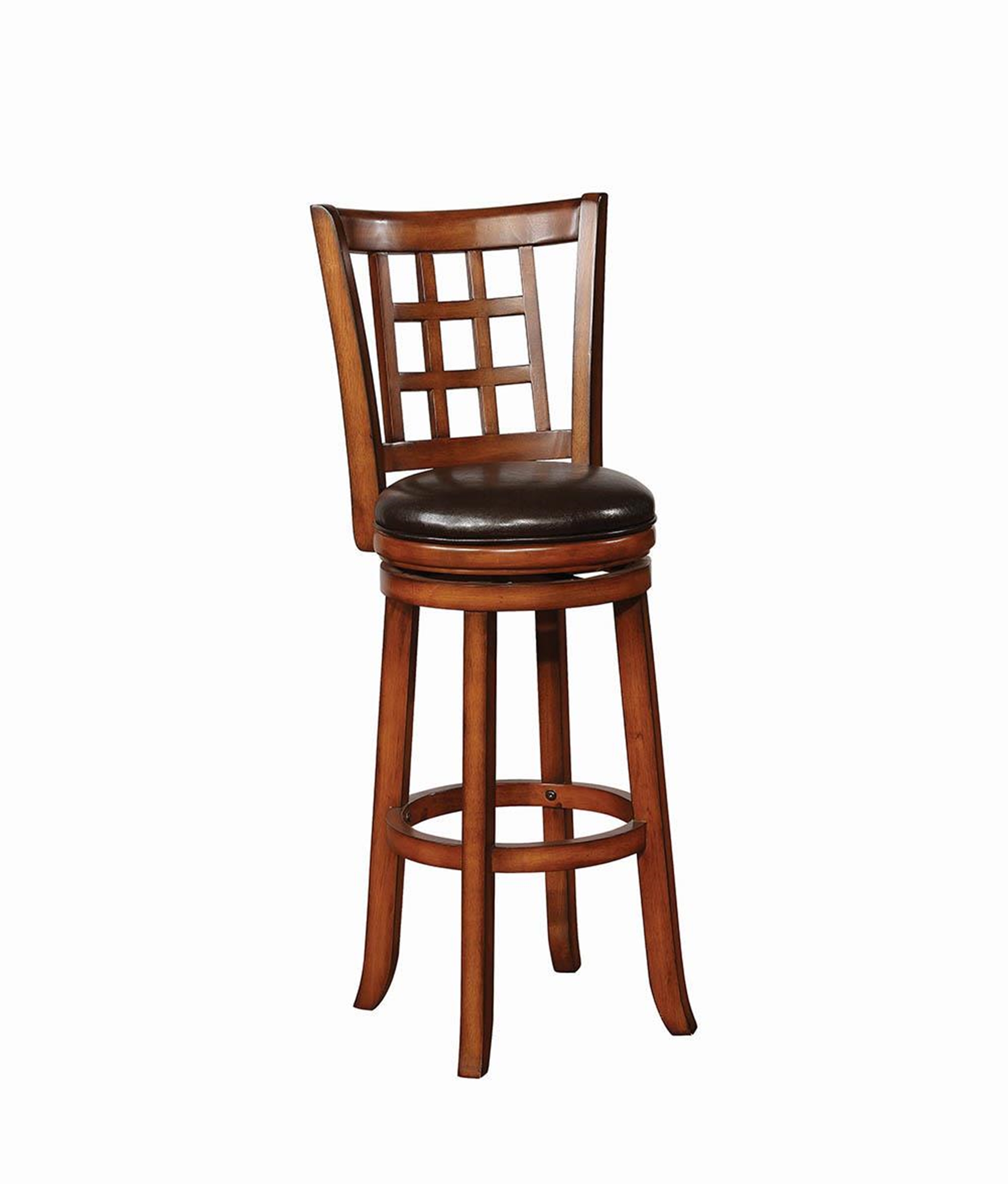 Traditional Brown Swivel Bar Stool - Click Image to Close