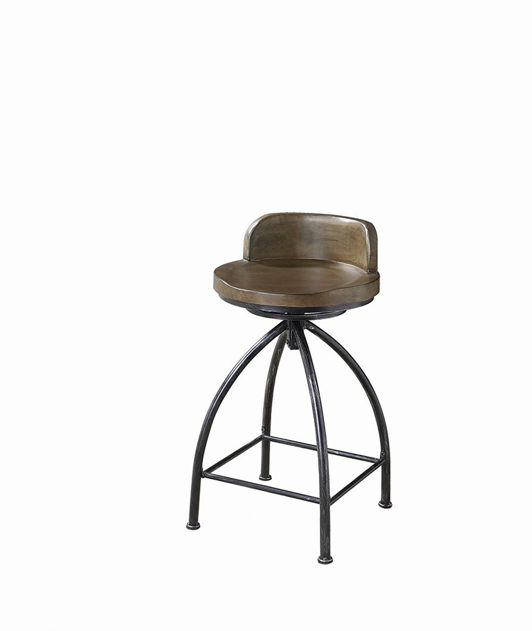 Rustic Swivel Metal Counter-Height Stool - Click Image to Close