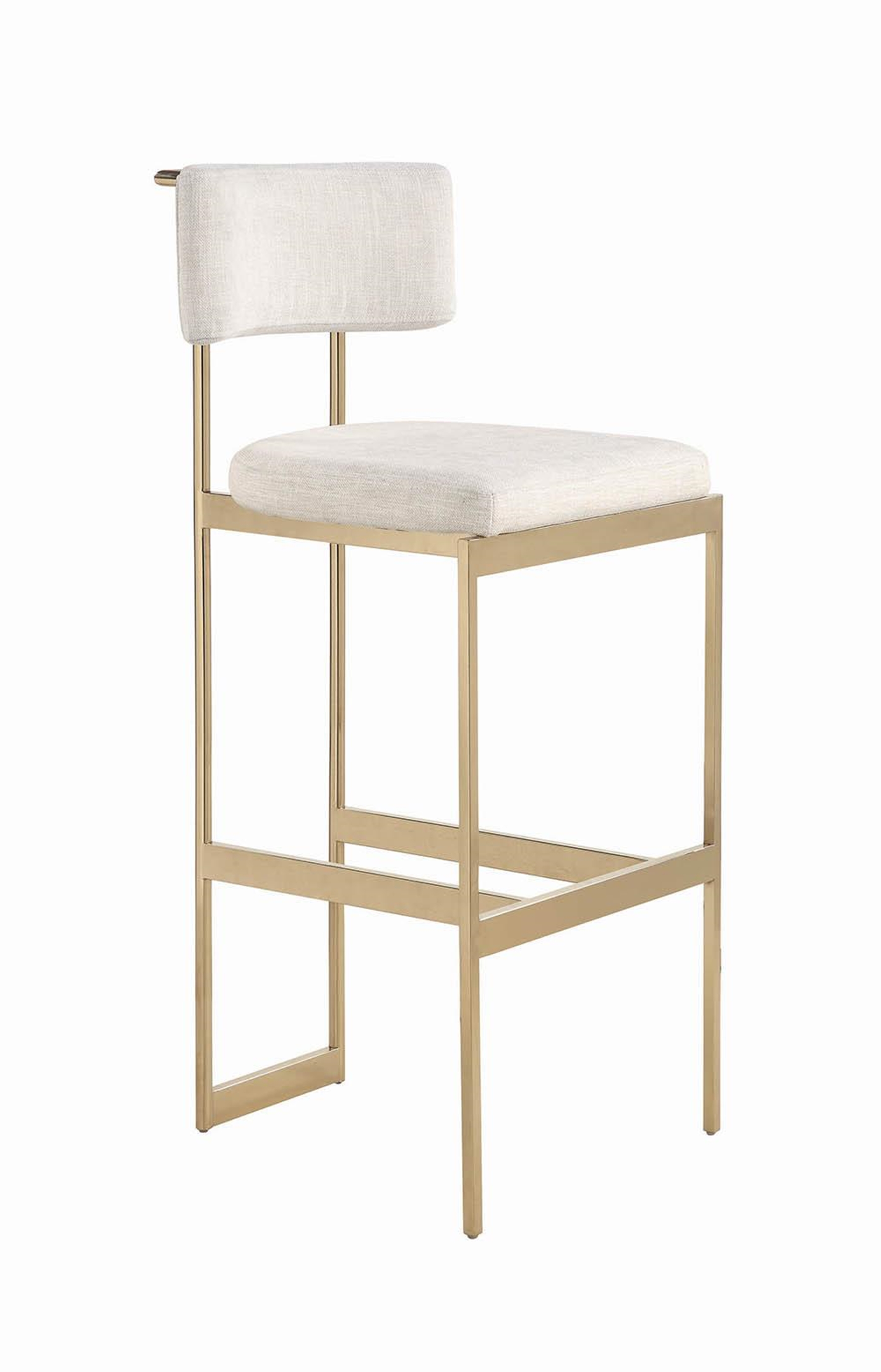 Modern Beige and Brass Bar Stool - Click Image to Close
