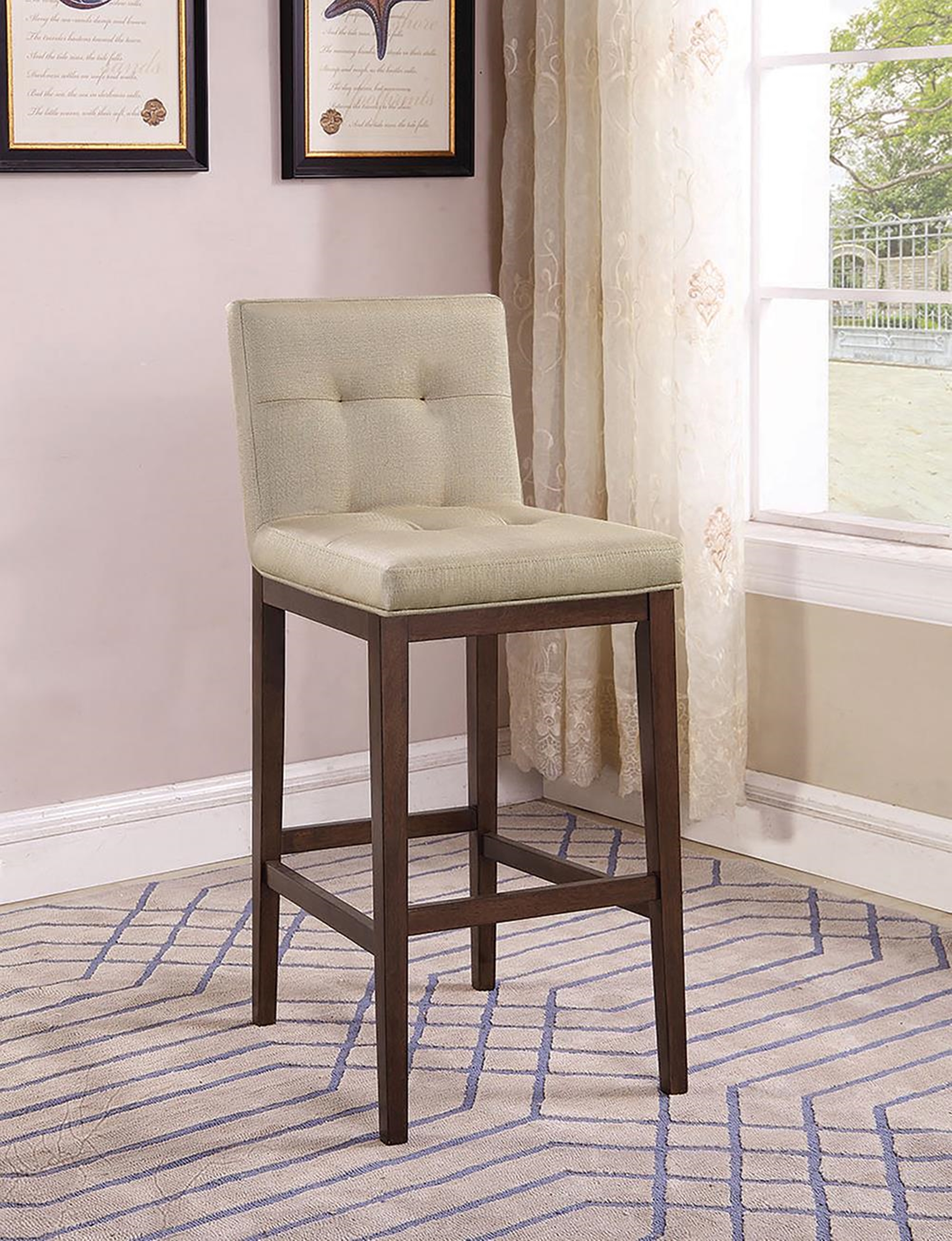 Transitional Beige and Capp. Bar-Height Stool - Click Image to Close