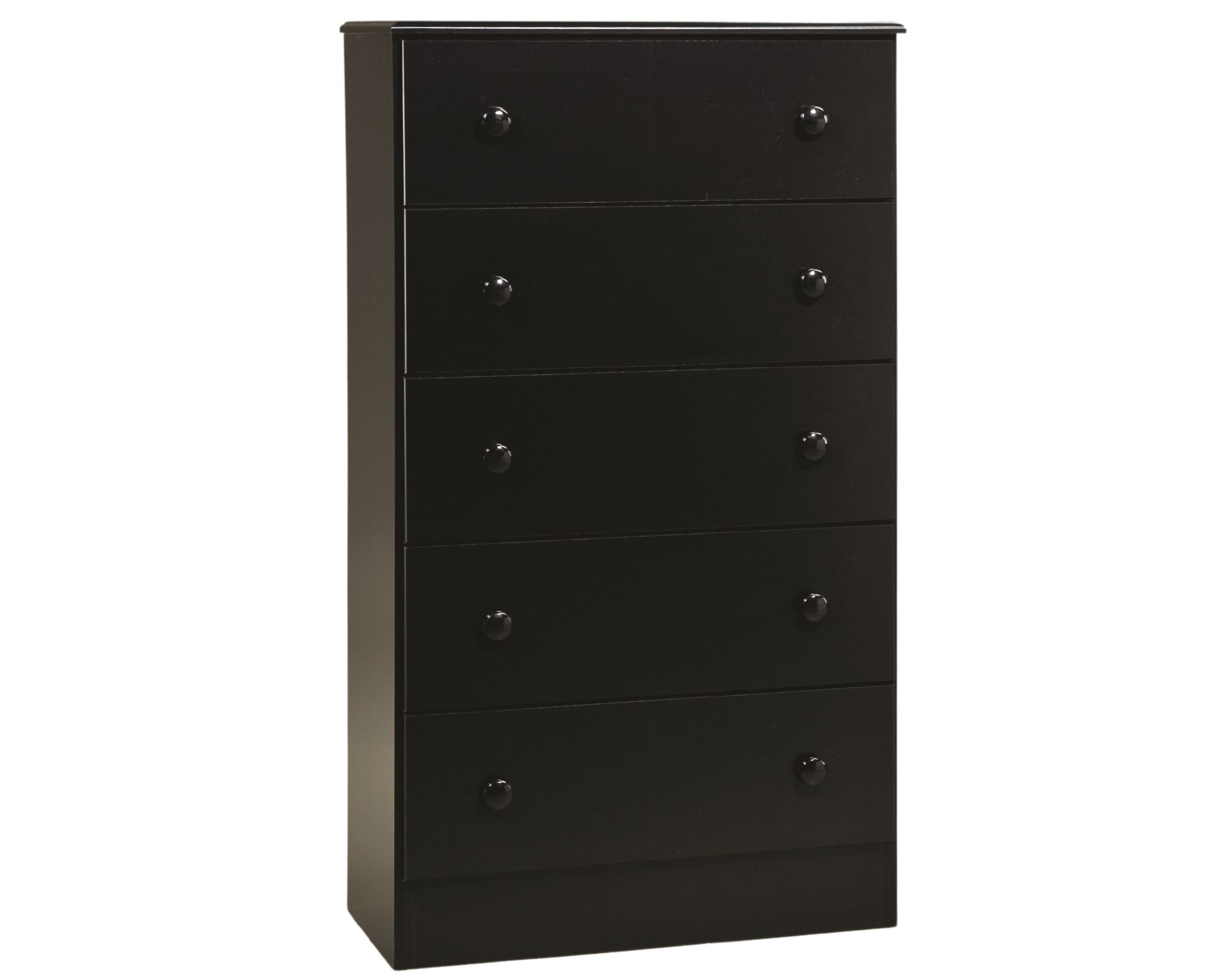 195 5 Drawer Black Chest - Click Image to Close