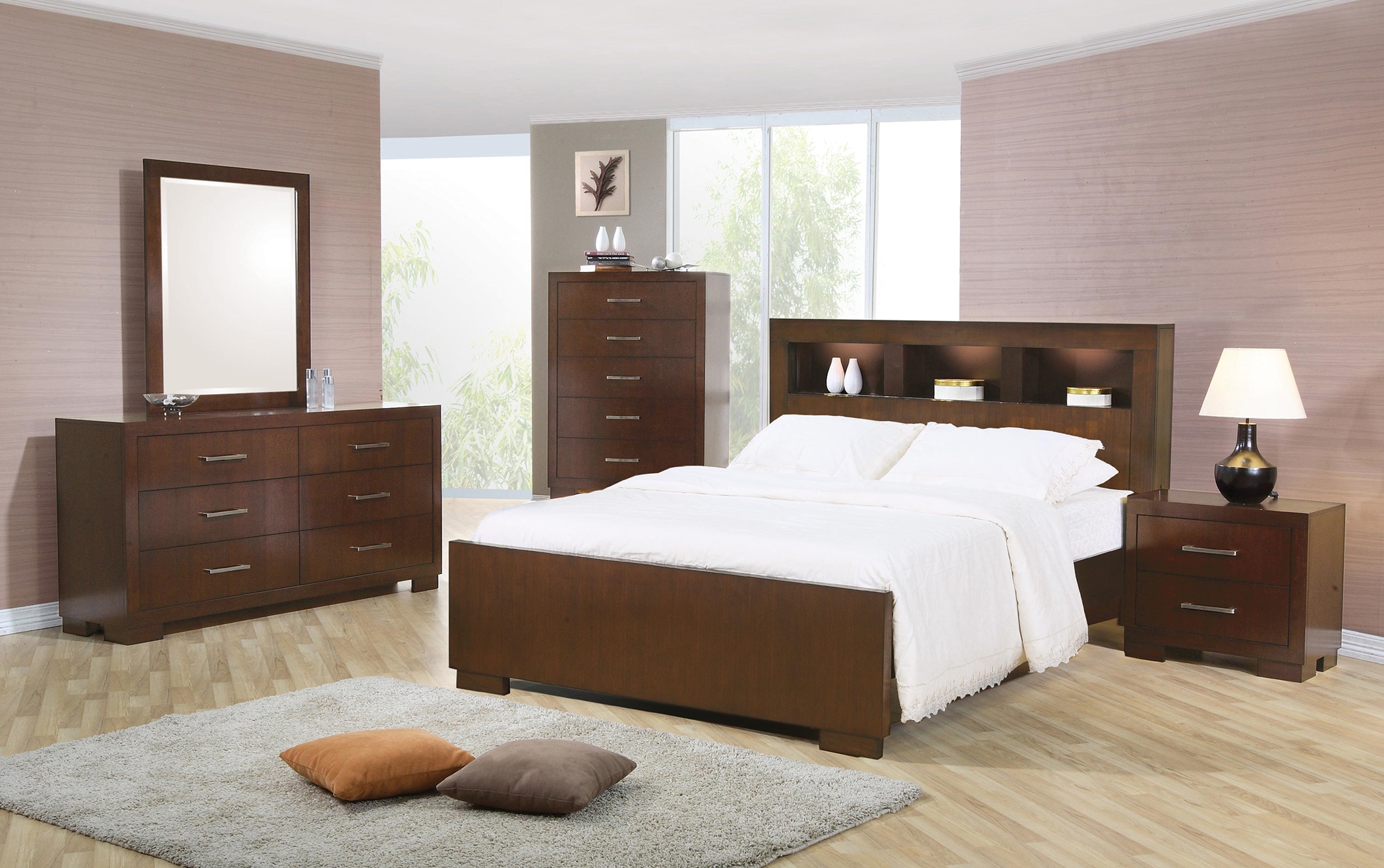 Jessica Dark Capp. King 5-Pc. With Storage Bed - Click Image to Close